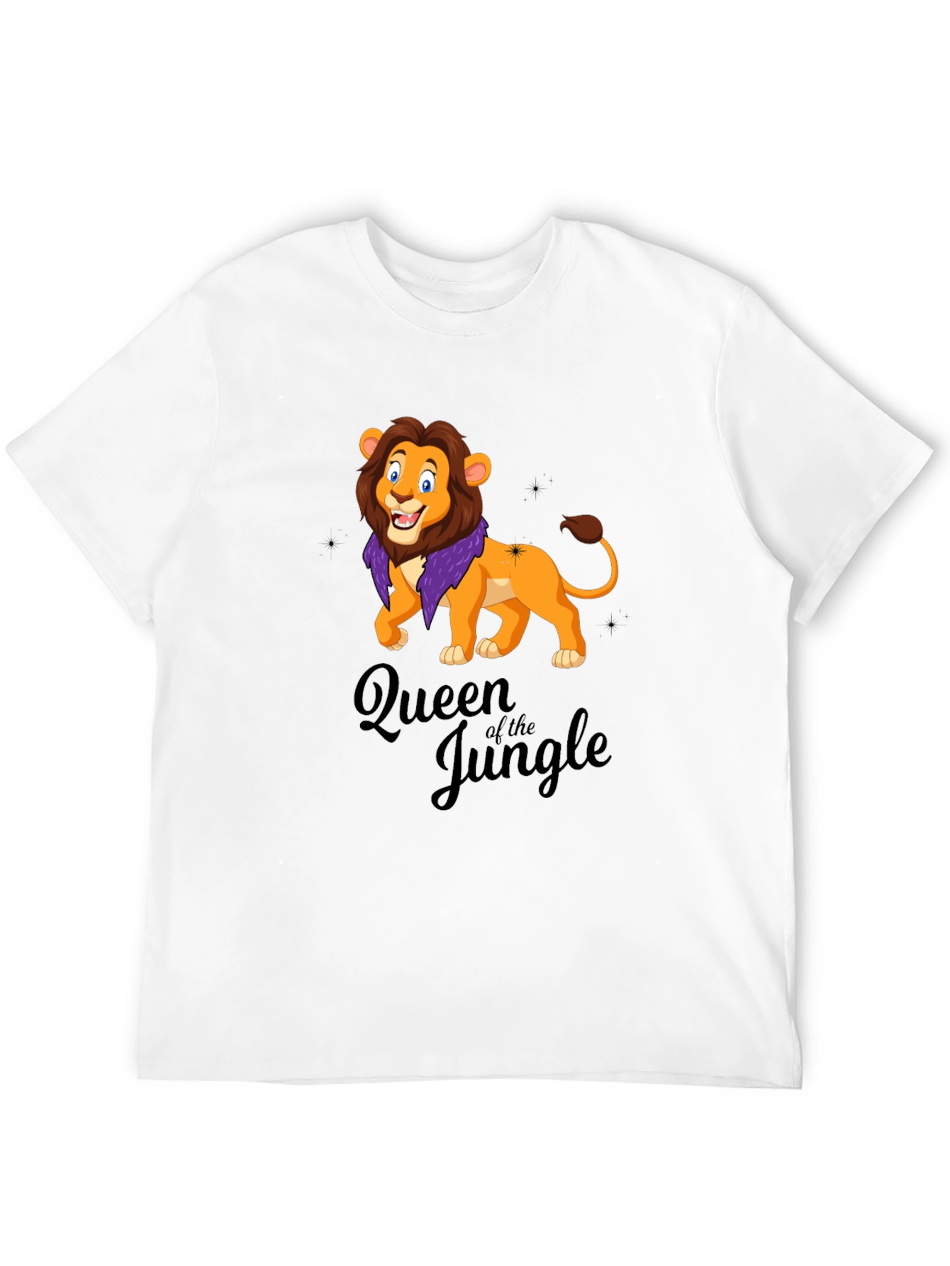 Queen of the Jungle Lion Black T-Shirt