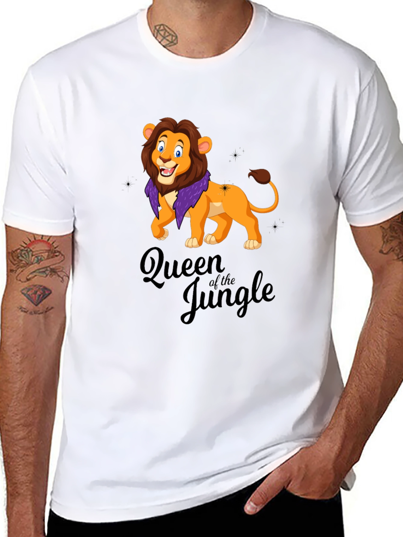 Queen of the Jungle Lion Black T-Shirt