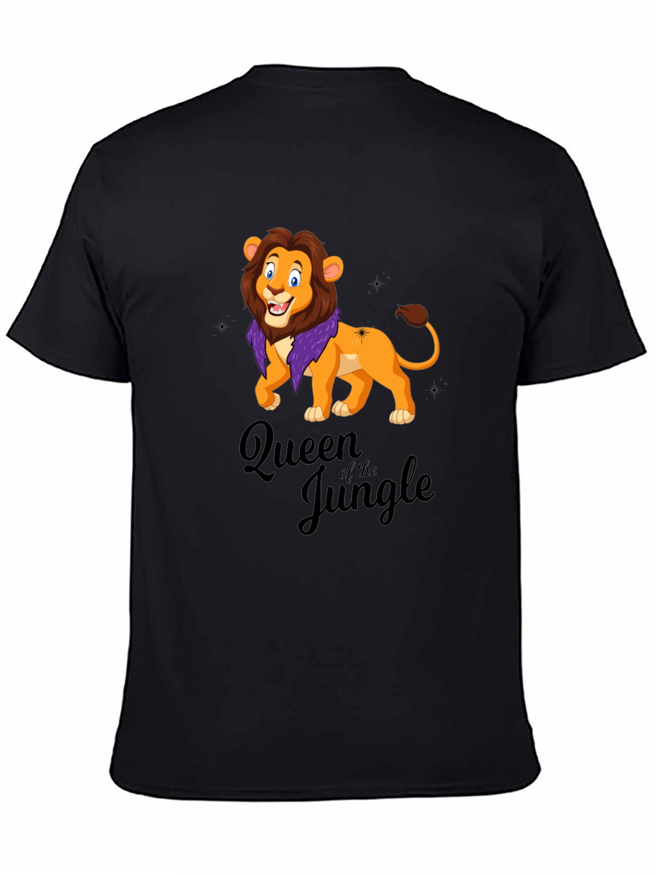 Queen of the Jungle Lion Black T-Shirt