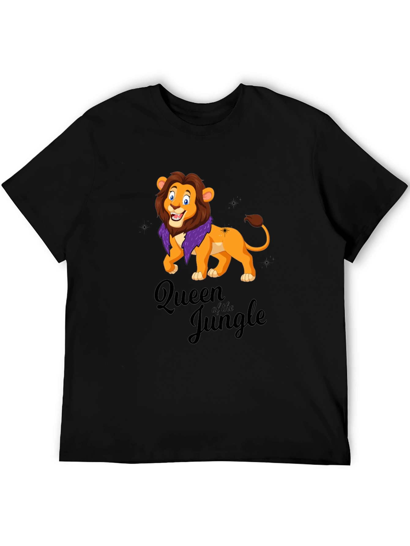 Queen of the Jungle Lion Black T-Shirt