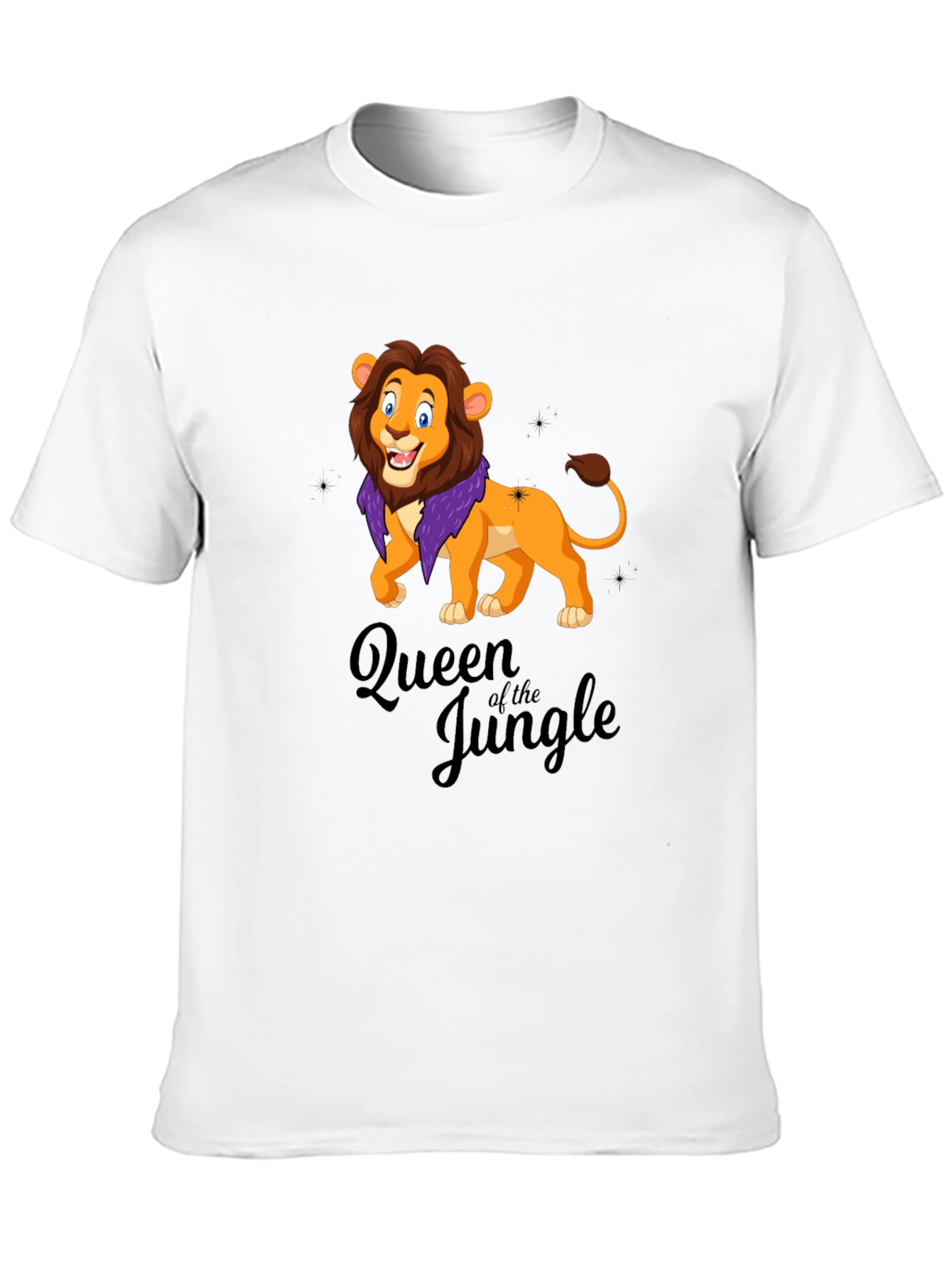 Queen of the Jungle Lion Black T-Shirt