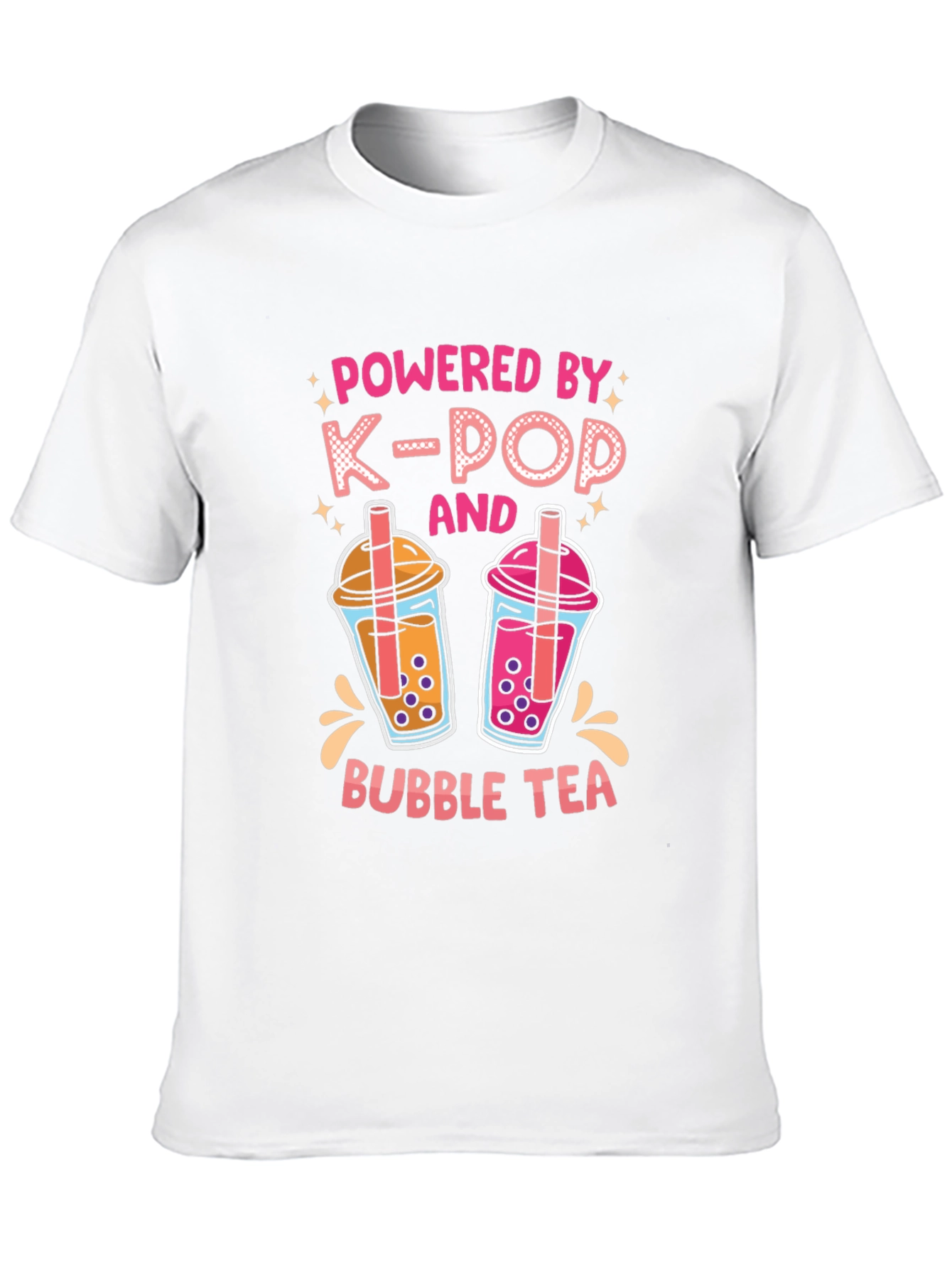 Powered by K-Pop and Bubble Tea Black T-Shirt