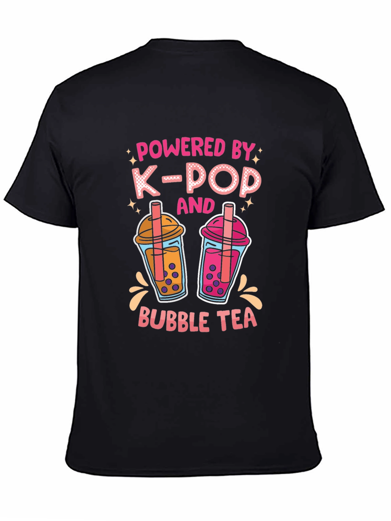 Powered by K-Pop and Bubble Tea Black T-Shirt