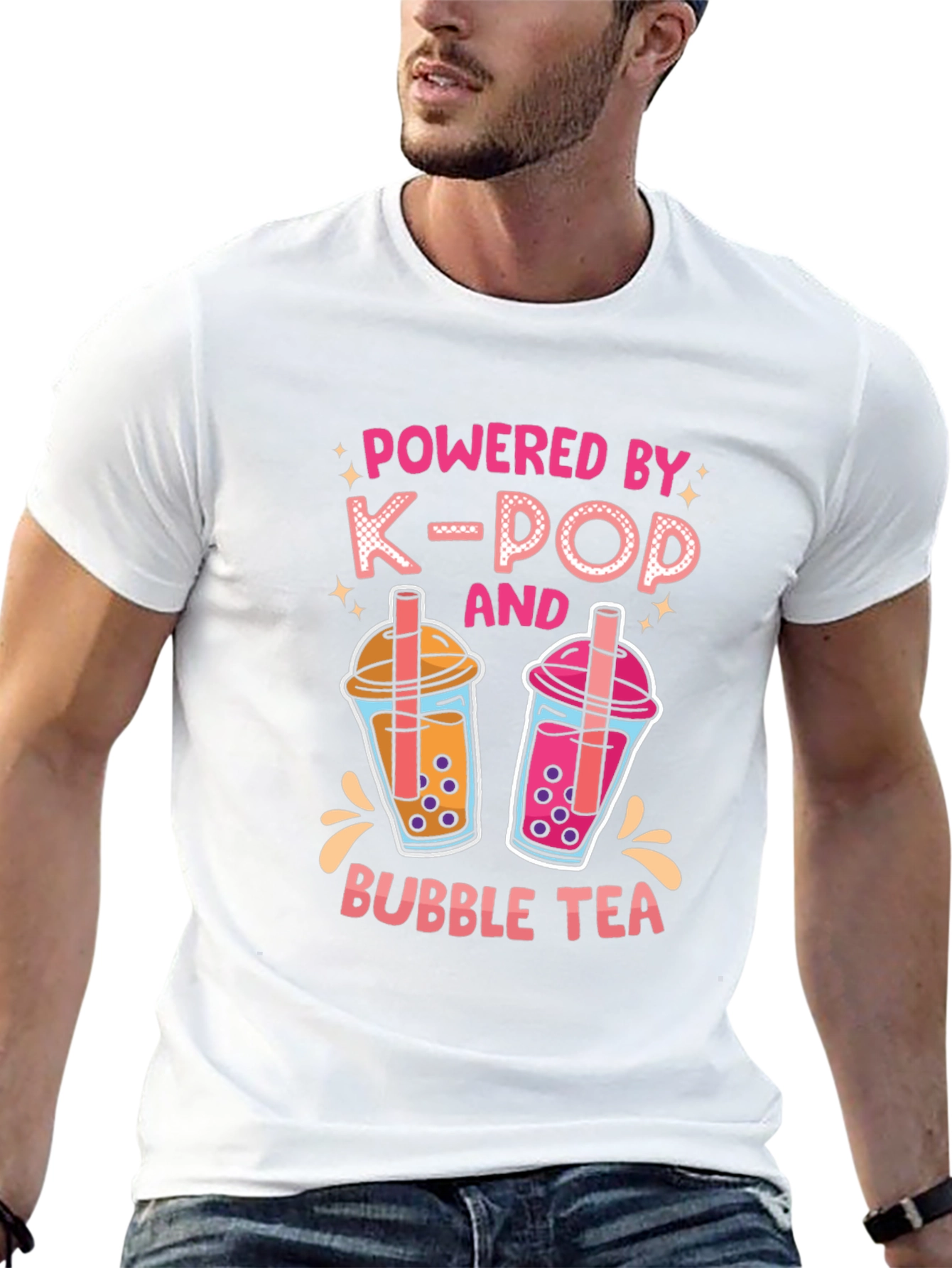 Powered by K-Pop and Bubble Tea Black T-Shirt