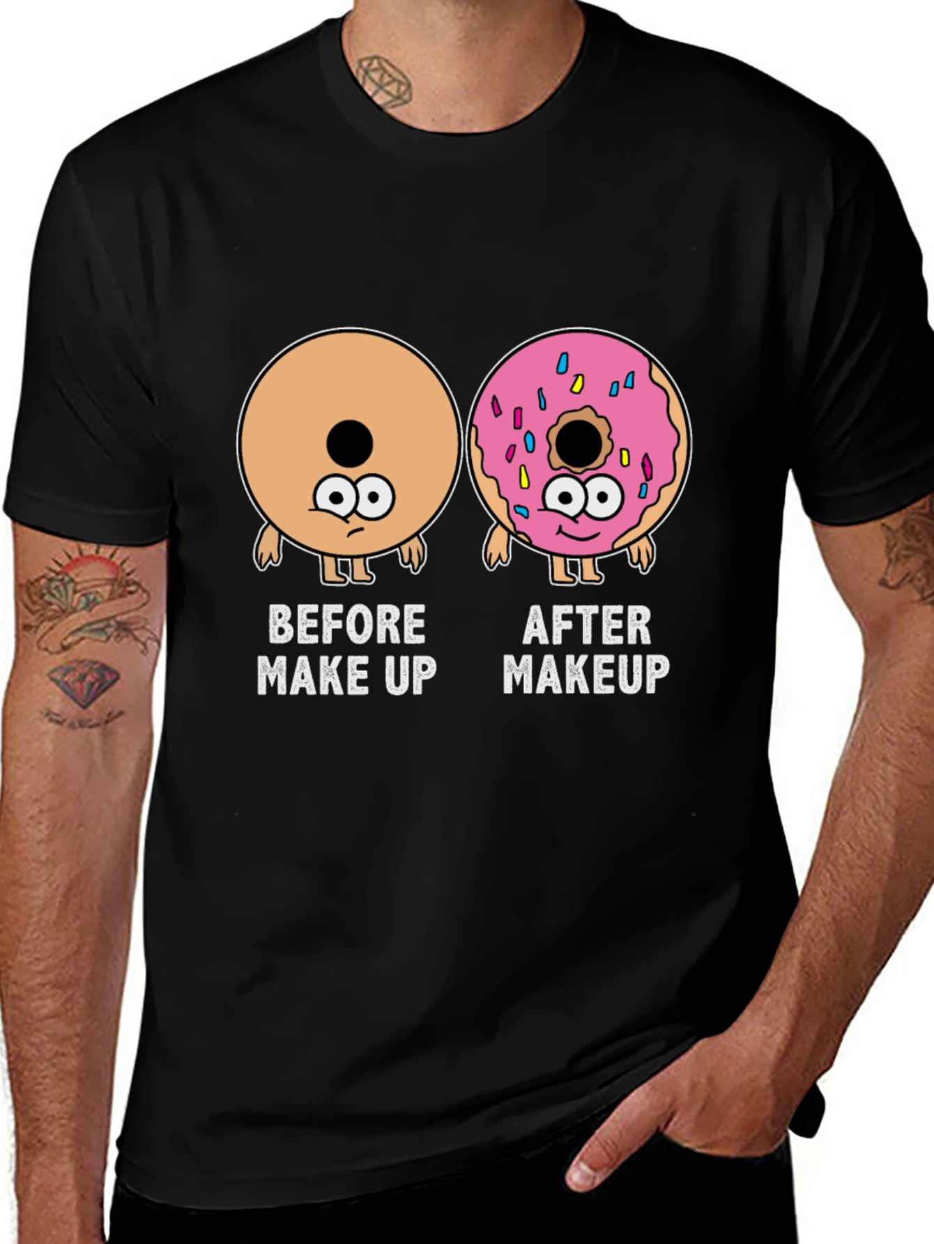 Makeup Donut Funny Graphic Tee