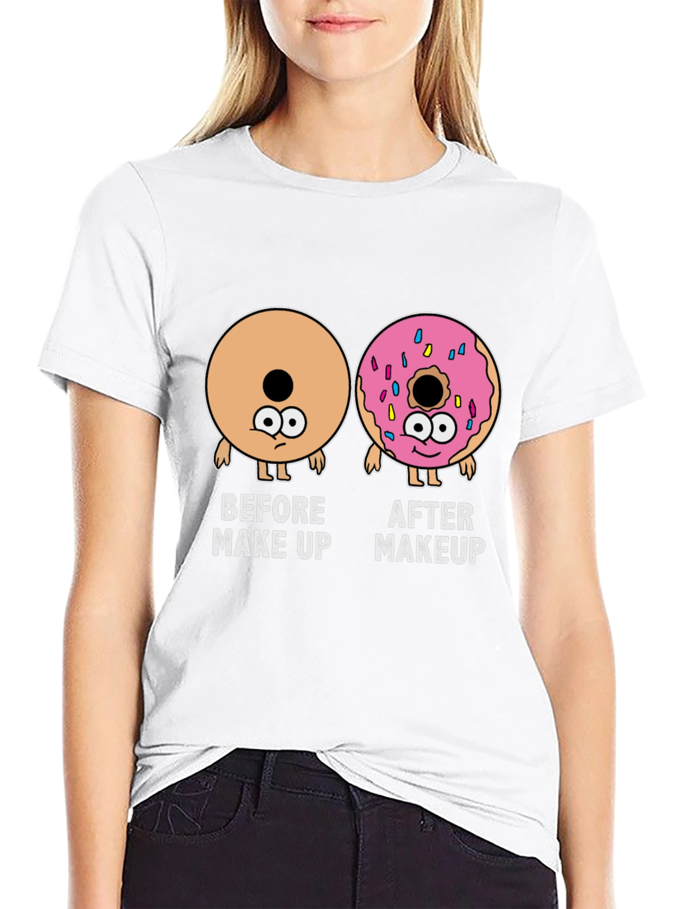 Makeup Donut Funny Graphic Tee