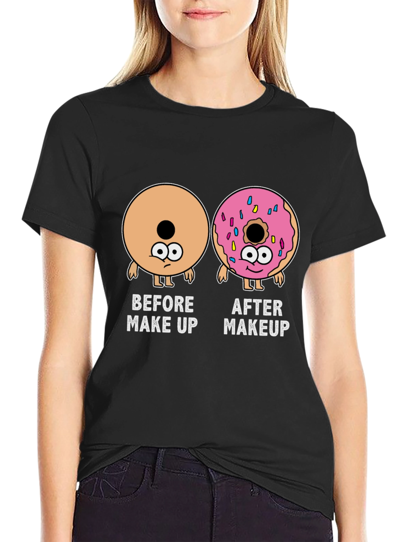 Makeup Donut Funny Graphic Tee