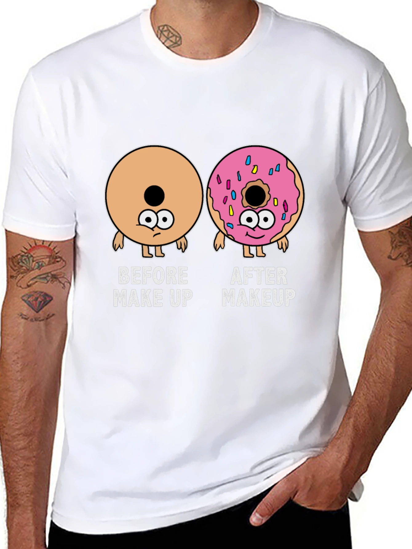 Makeup Donut Funny Graphic Tee
