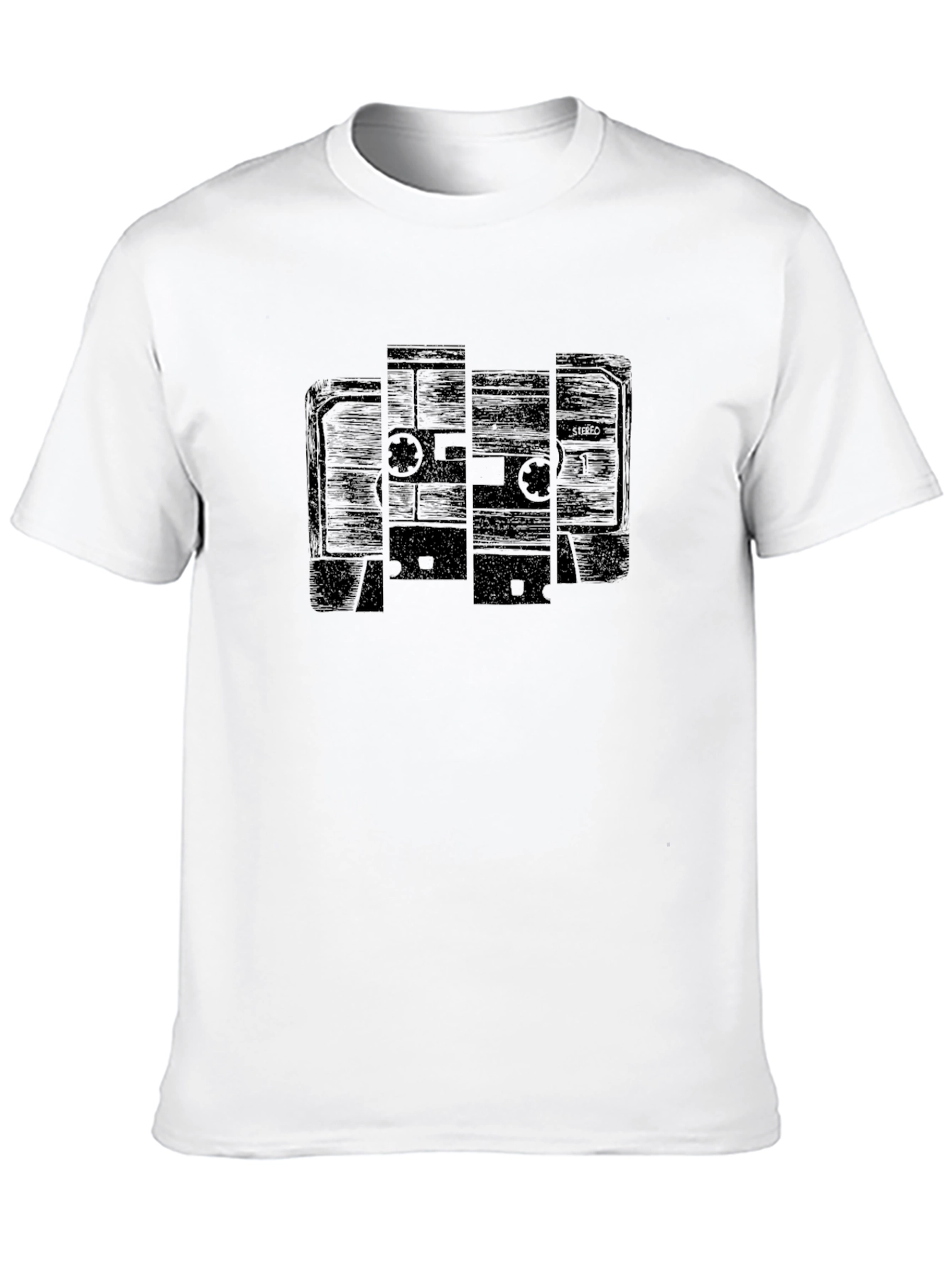 Retro Cassette Tape Graphic T-Shirt - Black