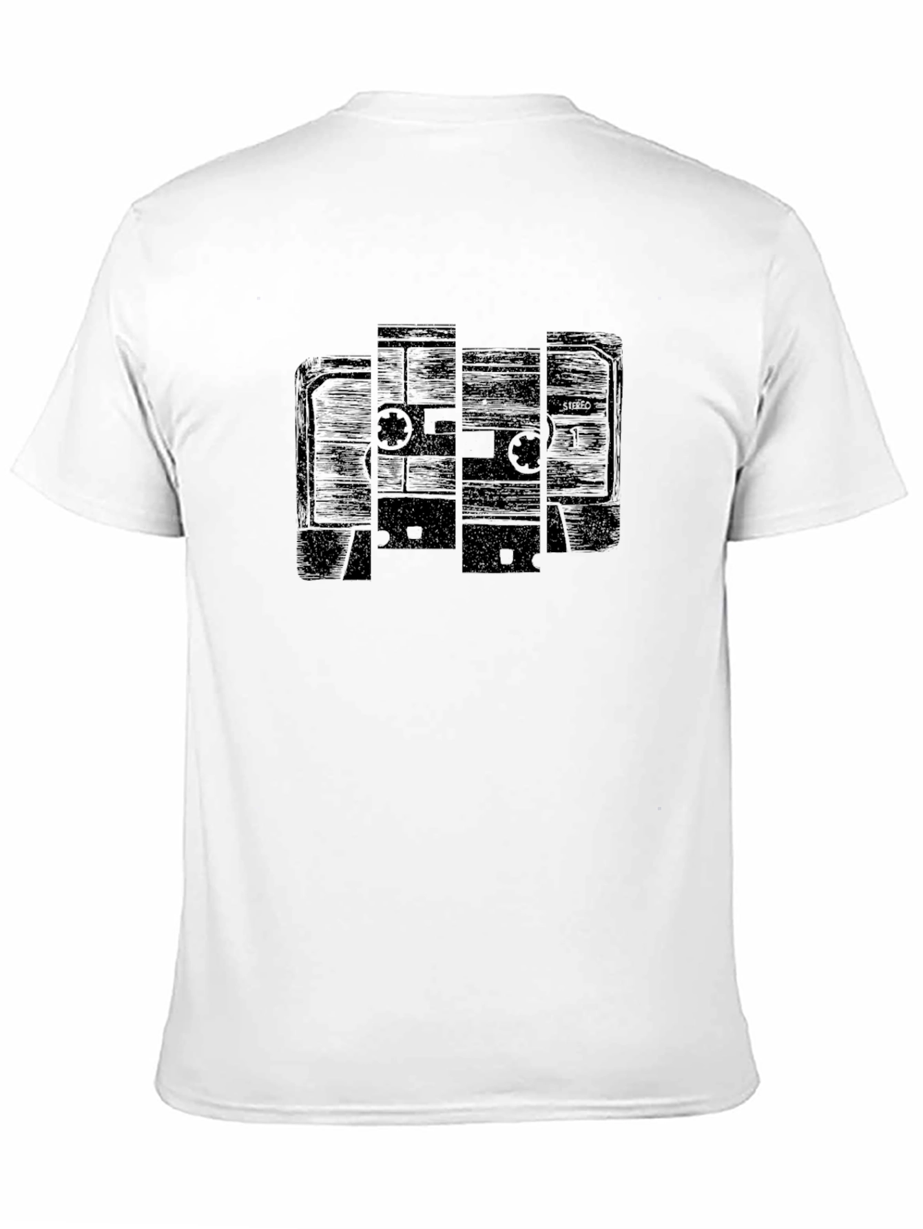 Retro Cassette Tape Graphic T-Shirt - Black