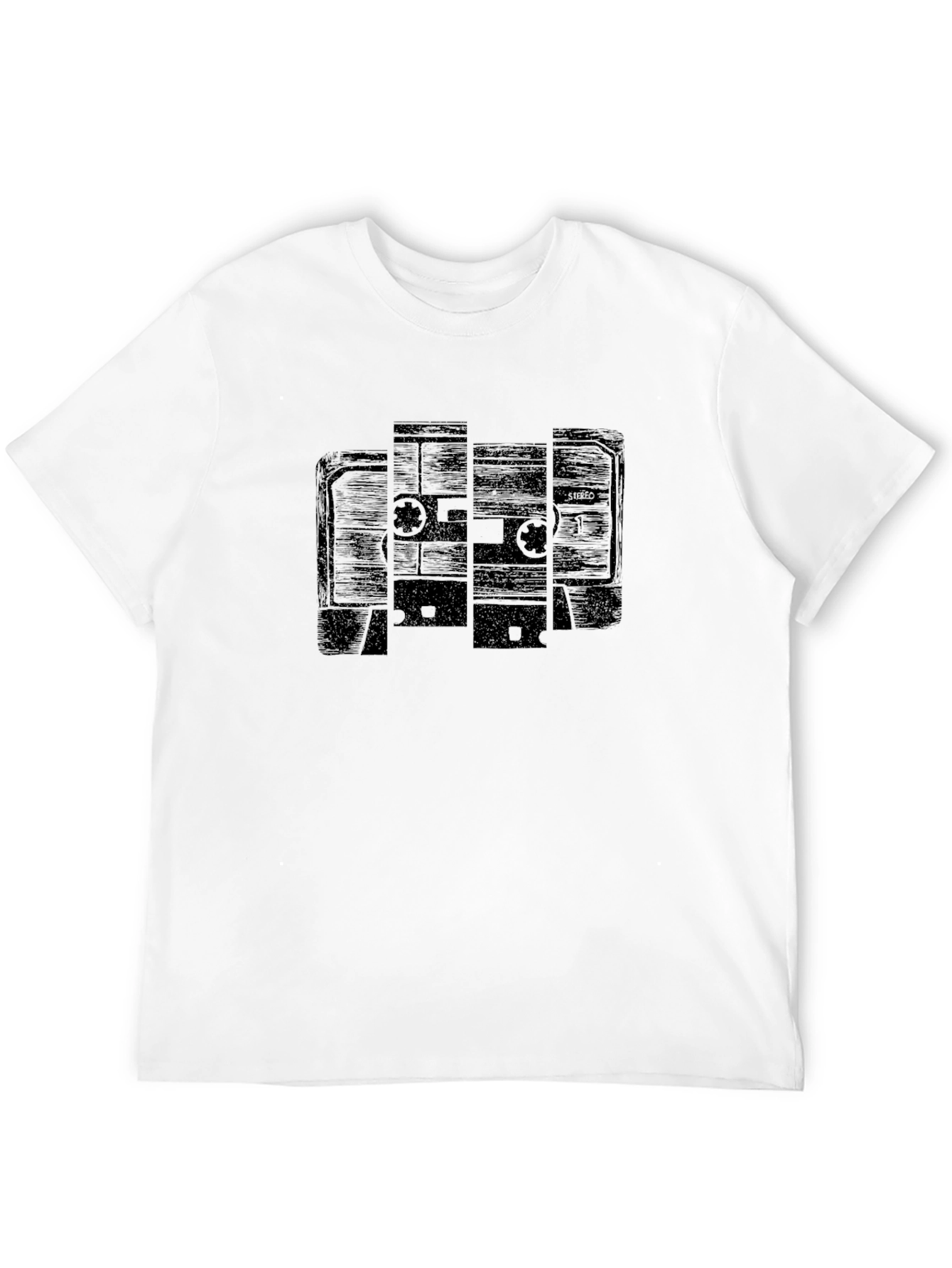 Retro Cassette Tape Graphic T-Shirt - Black