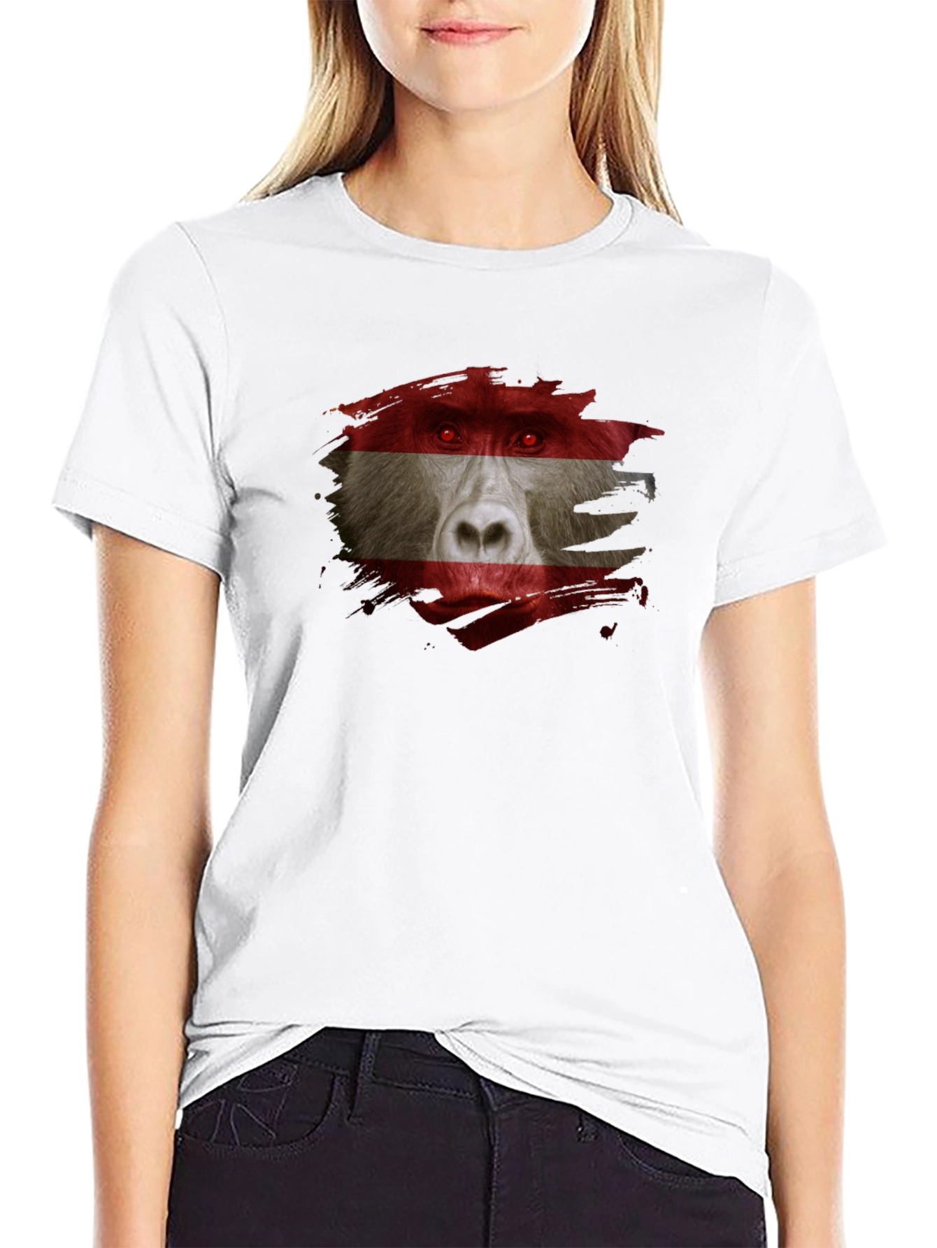 Austrian Baboon Graphic Tee - Unique Flag T-Shirt