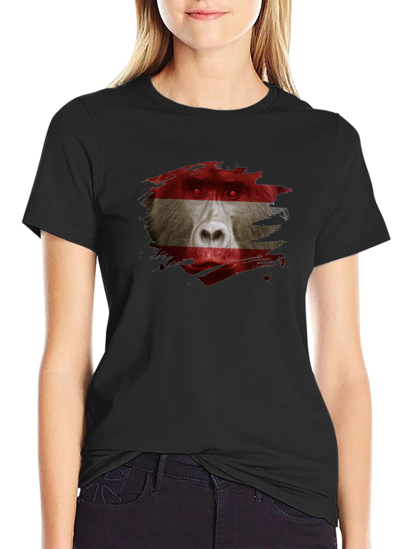 Austrian Baboon Graphic Tee - Unique Flag T-Shirt