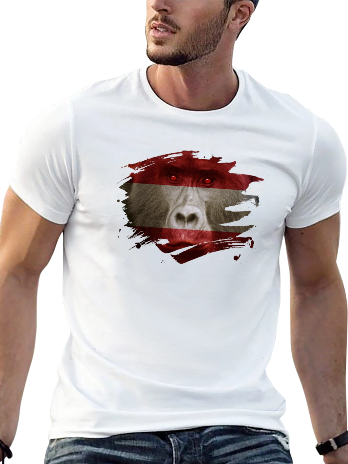 Austrian Baboon Graphic Tee - Unique Flag T-Shirt