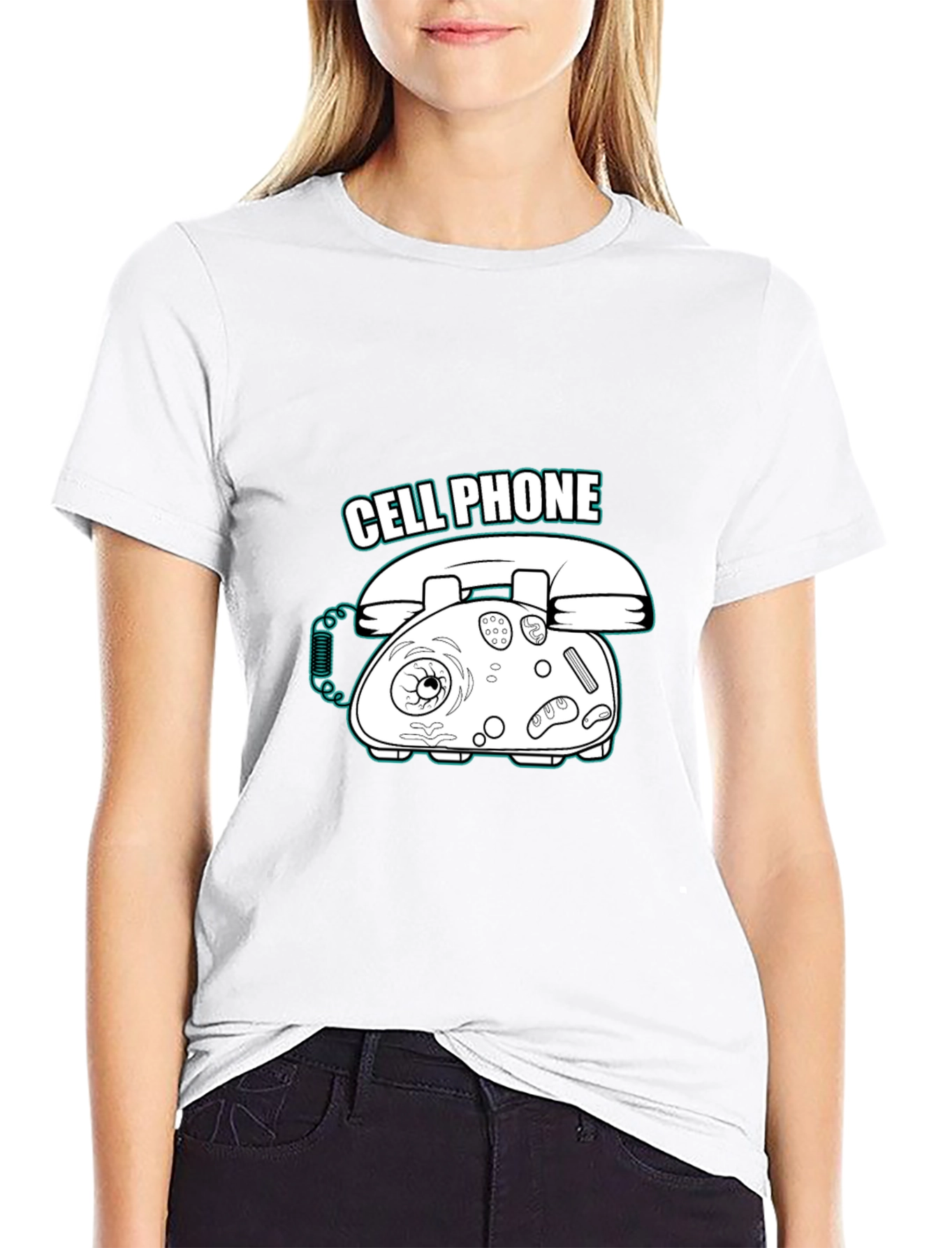 Humorous Cell Phone Graphic T-Shirt