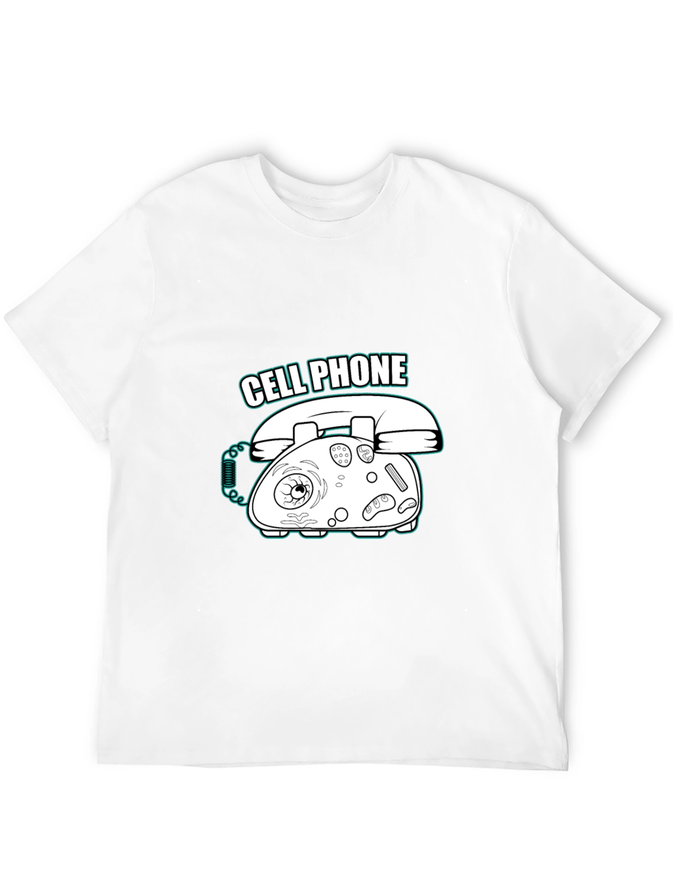 Humorous Cell Phone Graphic T-Shirt