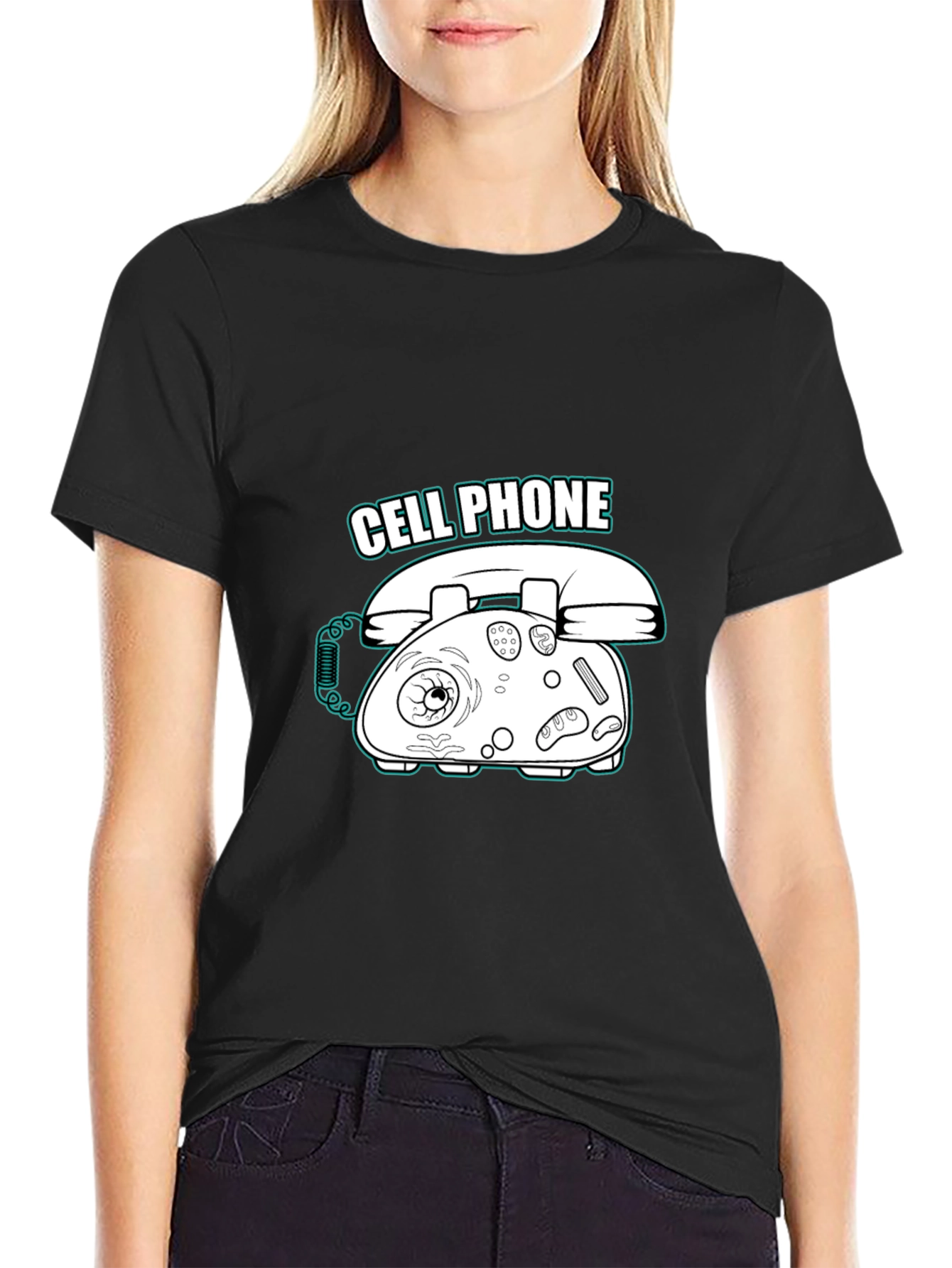 Humorous Cell Phone Graphic T-Shirt