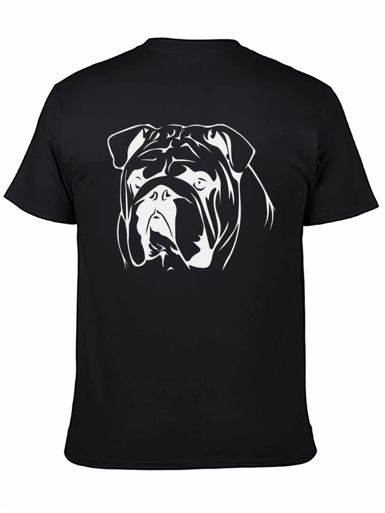 Bulldog Graphic Tee - Black Cotton Short Sleeve