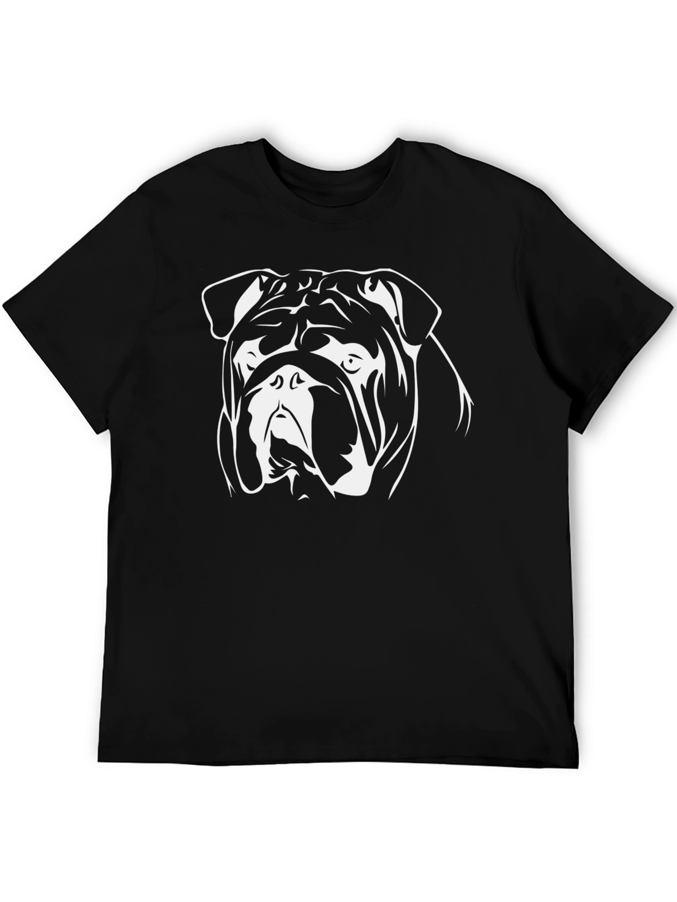 Bulldog Graphic Tee - Black Cotton Short Sleeve