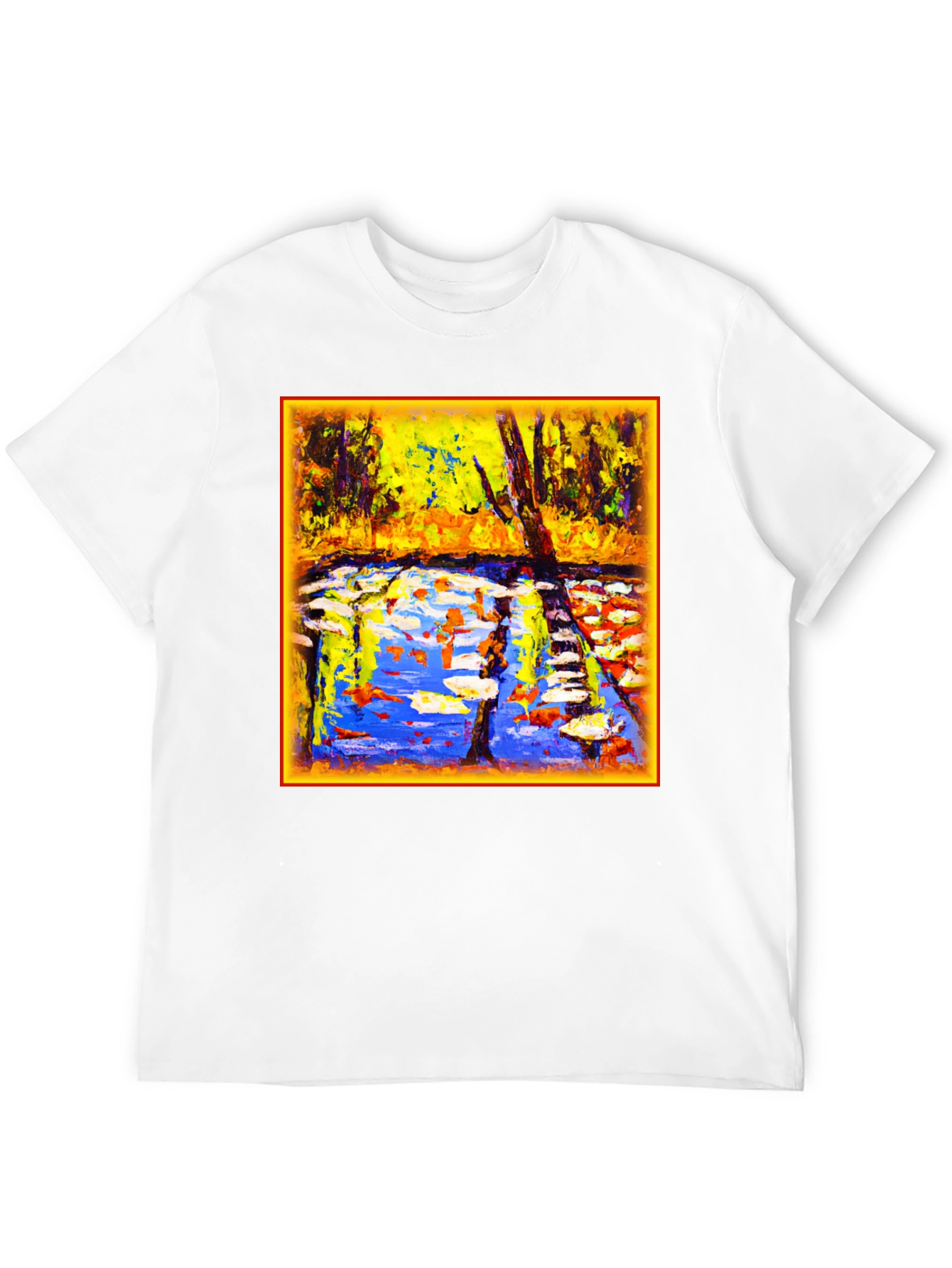 Abstract Landscape Graphic Tee - Artistic Comfort