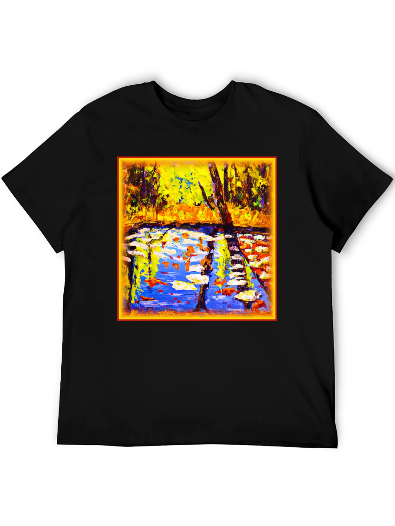 Abstract Landscape Graphic Tee - Artistic Comfort