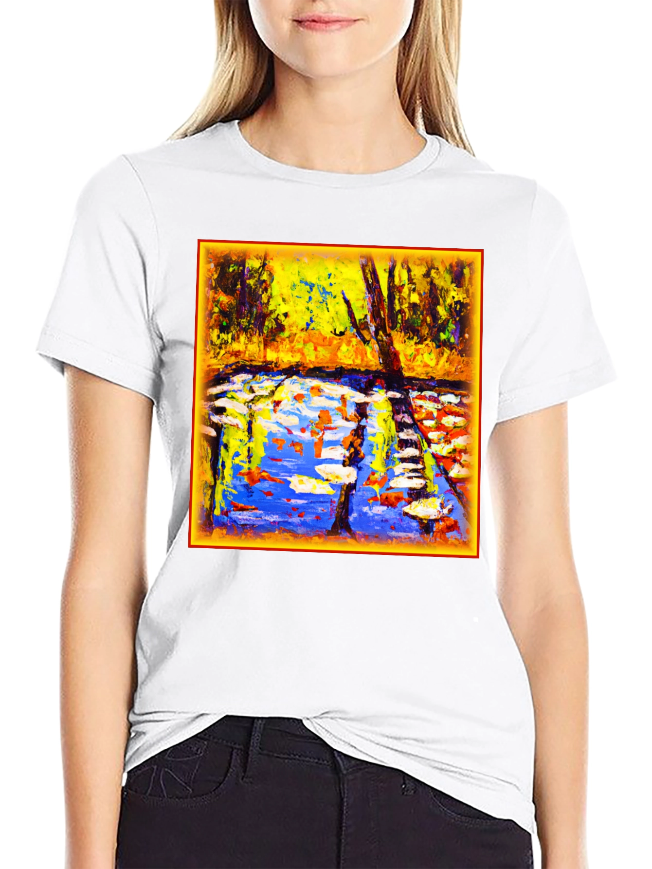 Abstract Landscape Graphic Tee - Artistic Comfort