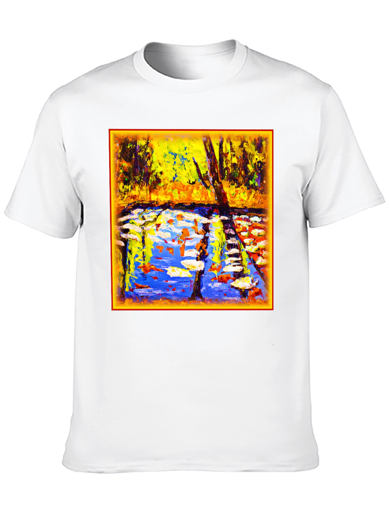 Abstract Landscape Graphic Tee - Artistic Comfort