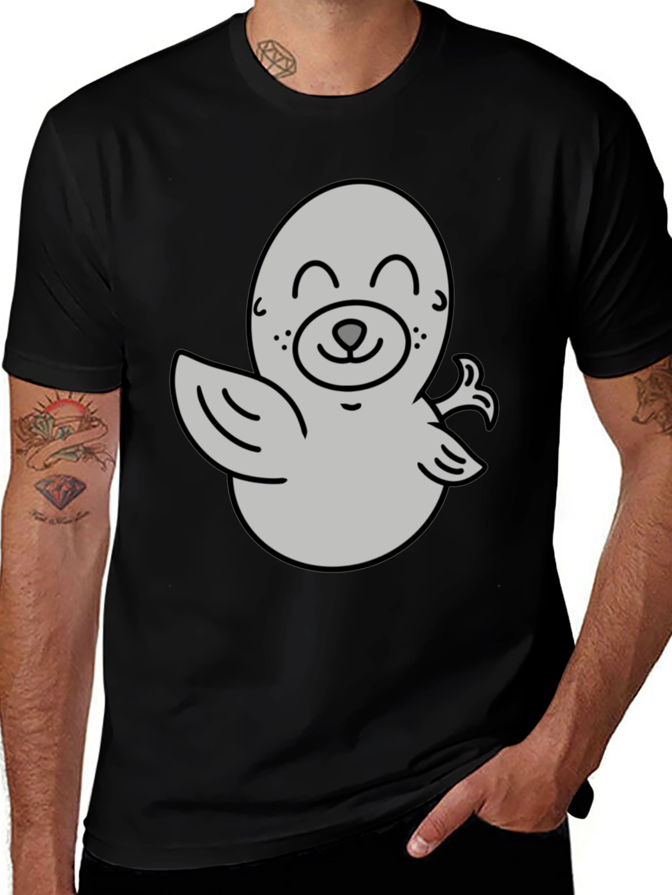 Cute Cartoon Seal Graphic T-Shirt