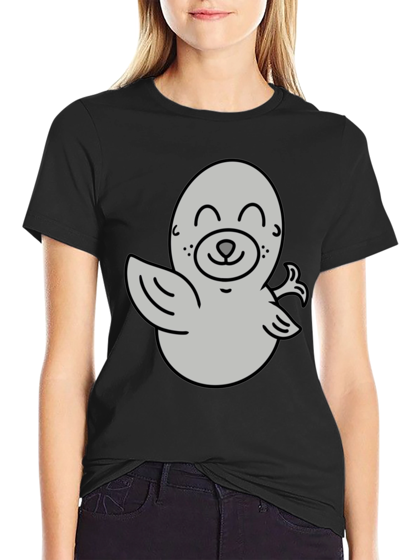 Cute Cartoon Seal Graphic T-Shirt