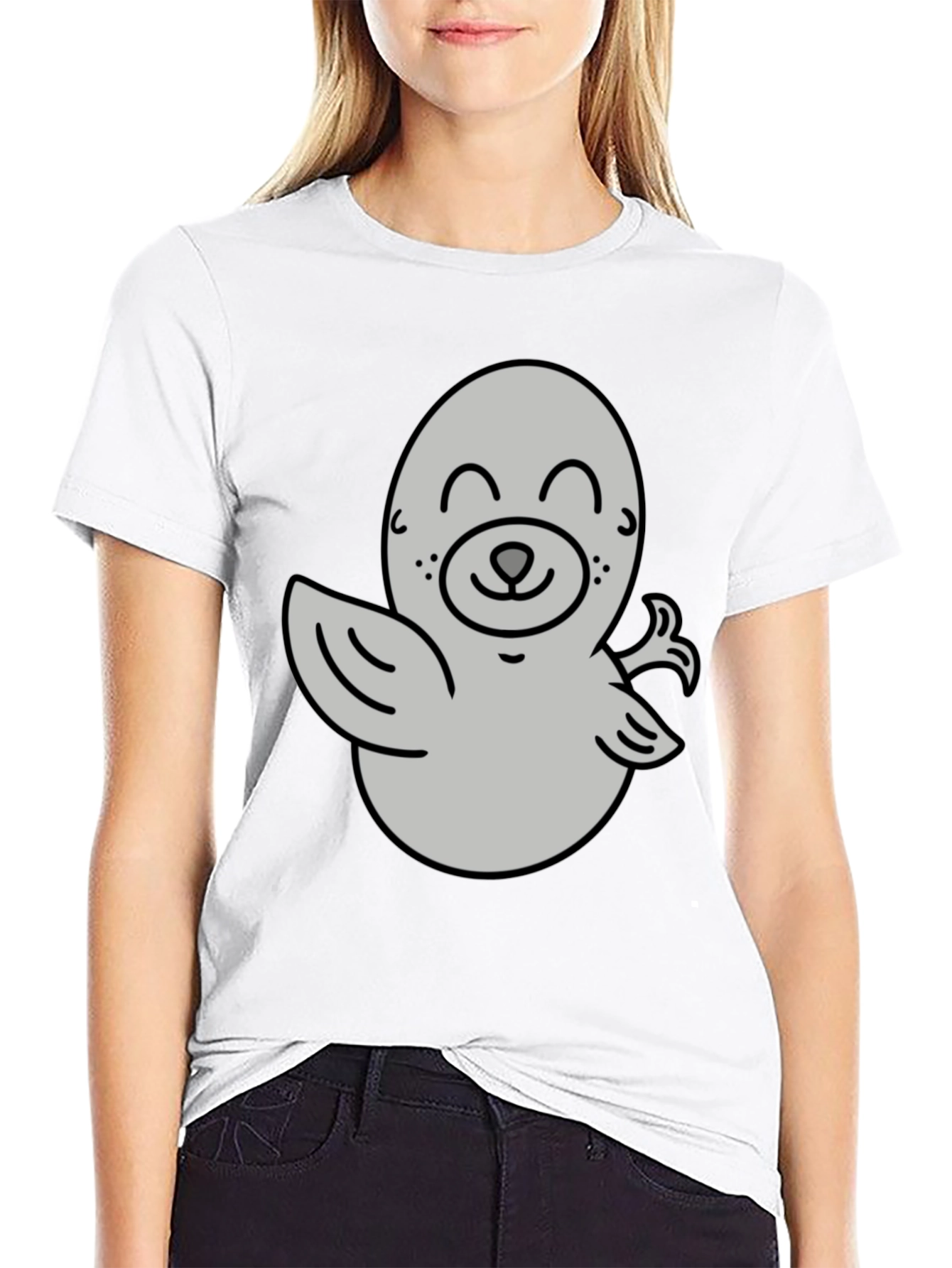 Cute Cartoon Seal Graphic T-Shirt