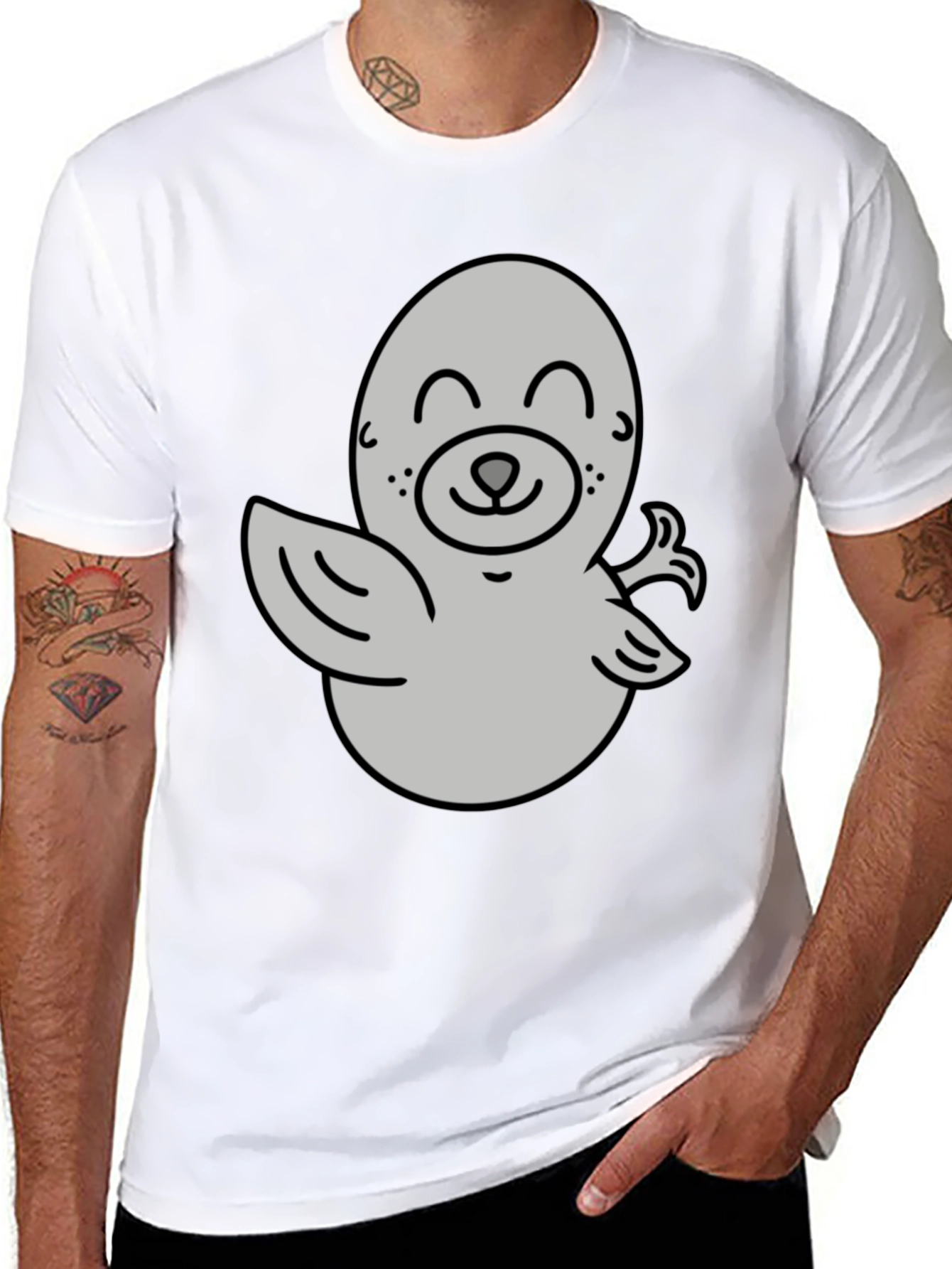 Cute Cartoon Seal Graphic T-Shirt