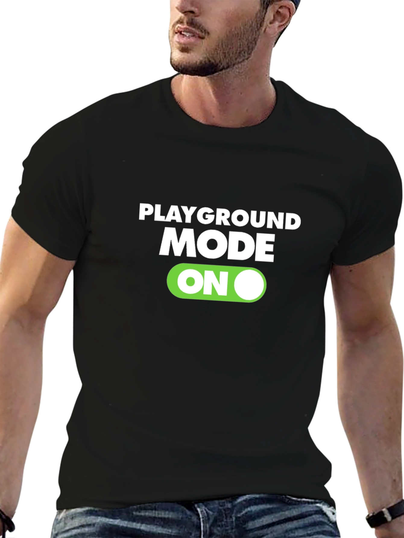 Playground Mode ON Black T-Shirt