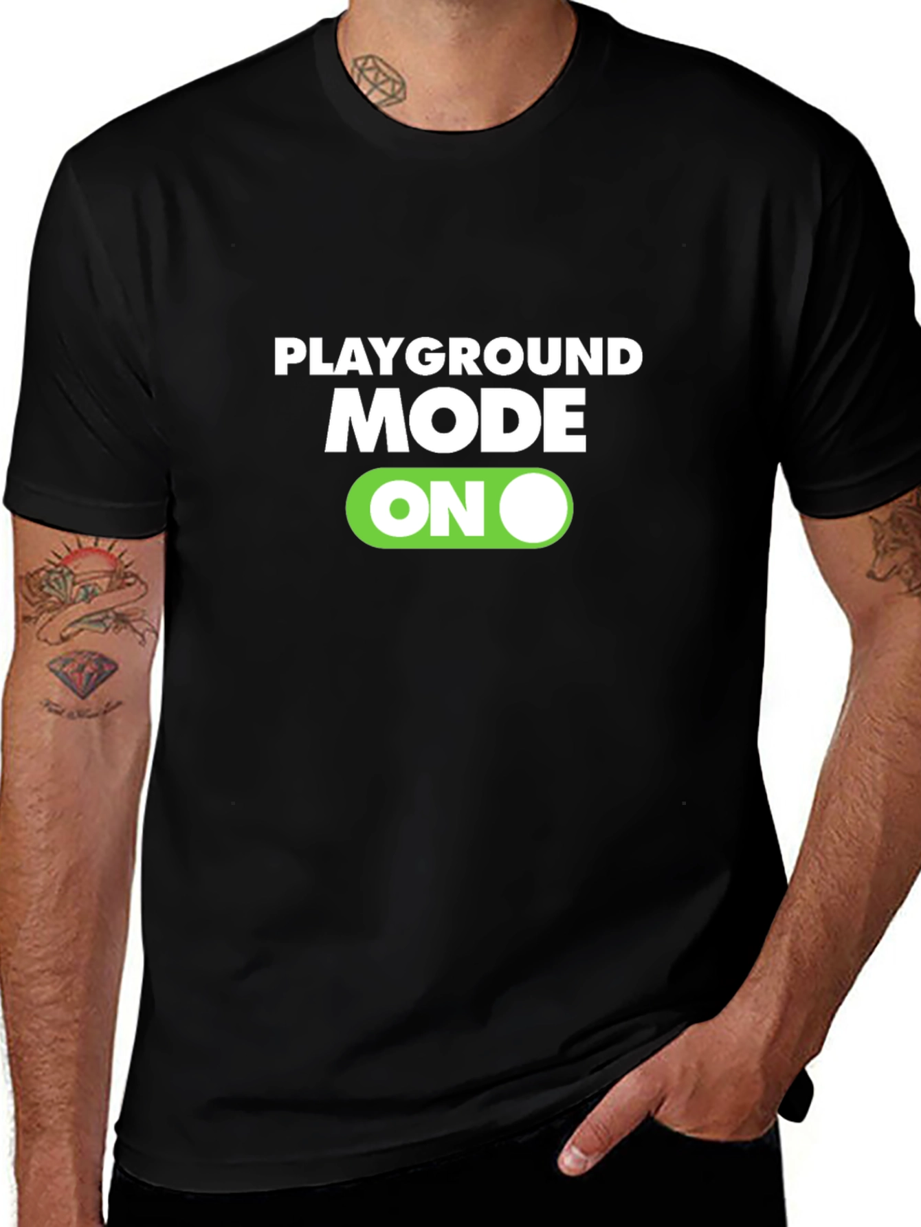 Playground Mode ON Black T-Shirt