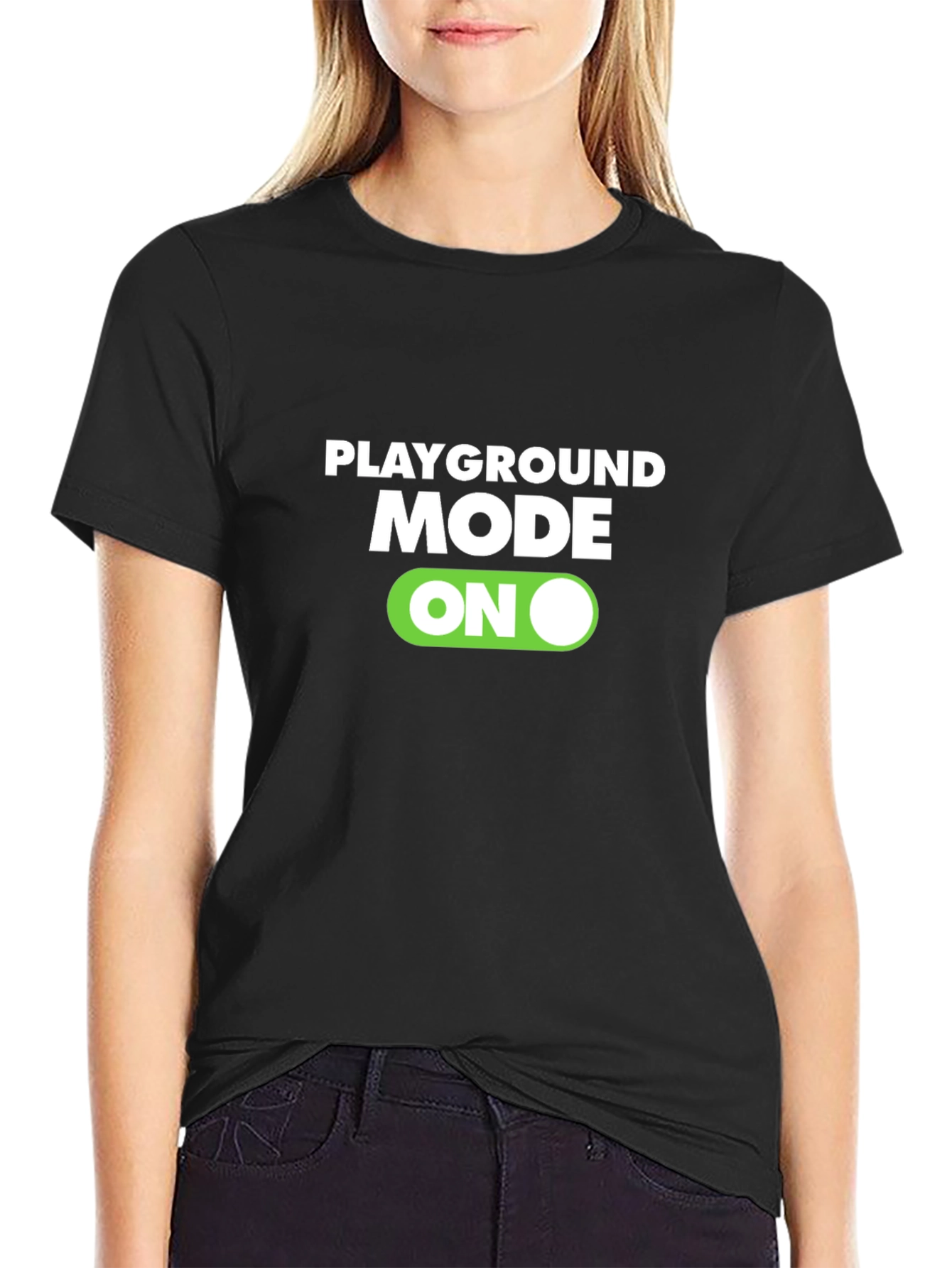 Playground Mode ON Black T-Shirt