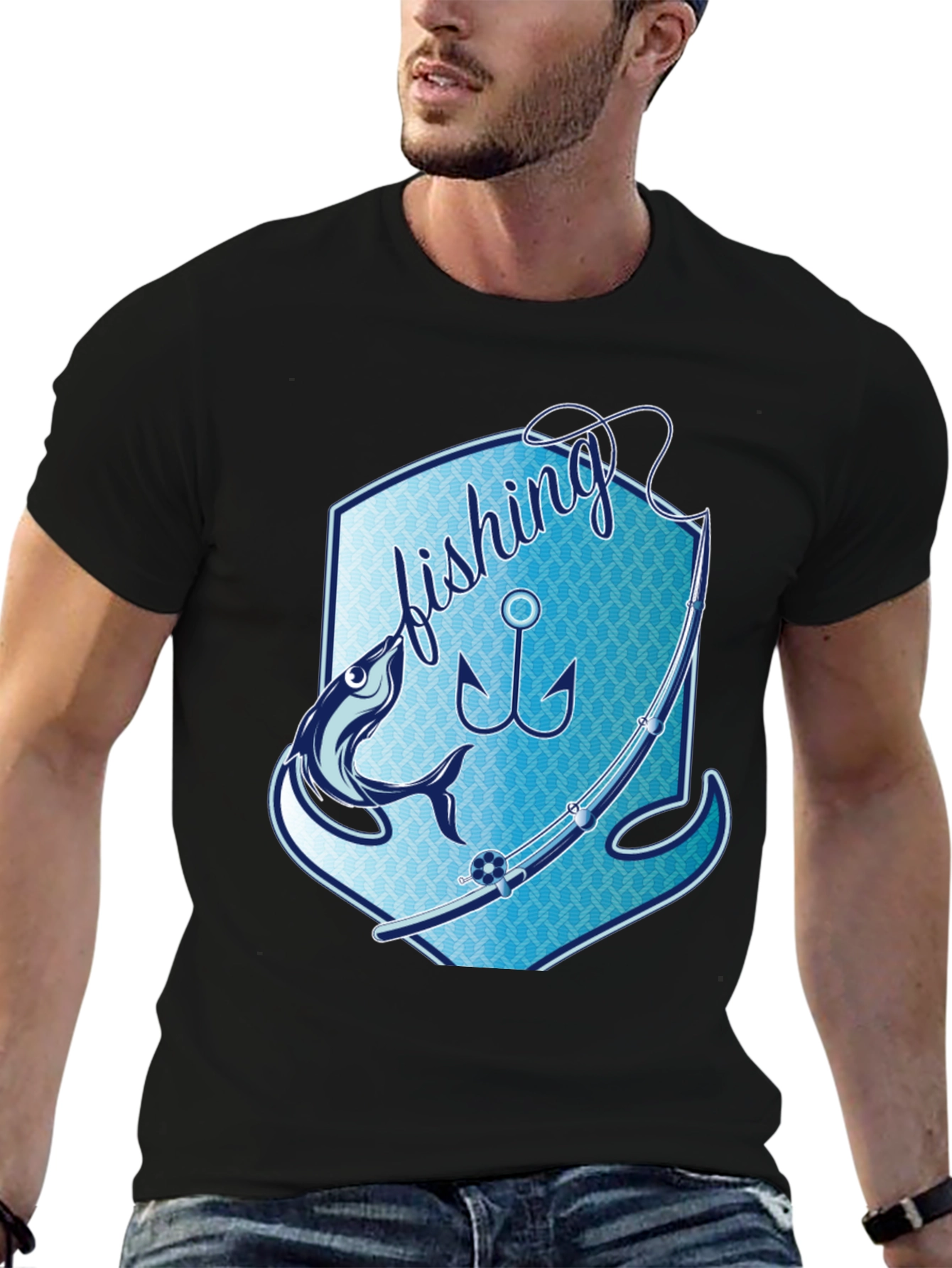 Fishing T-Shirt - Angler Fish Hook Design