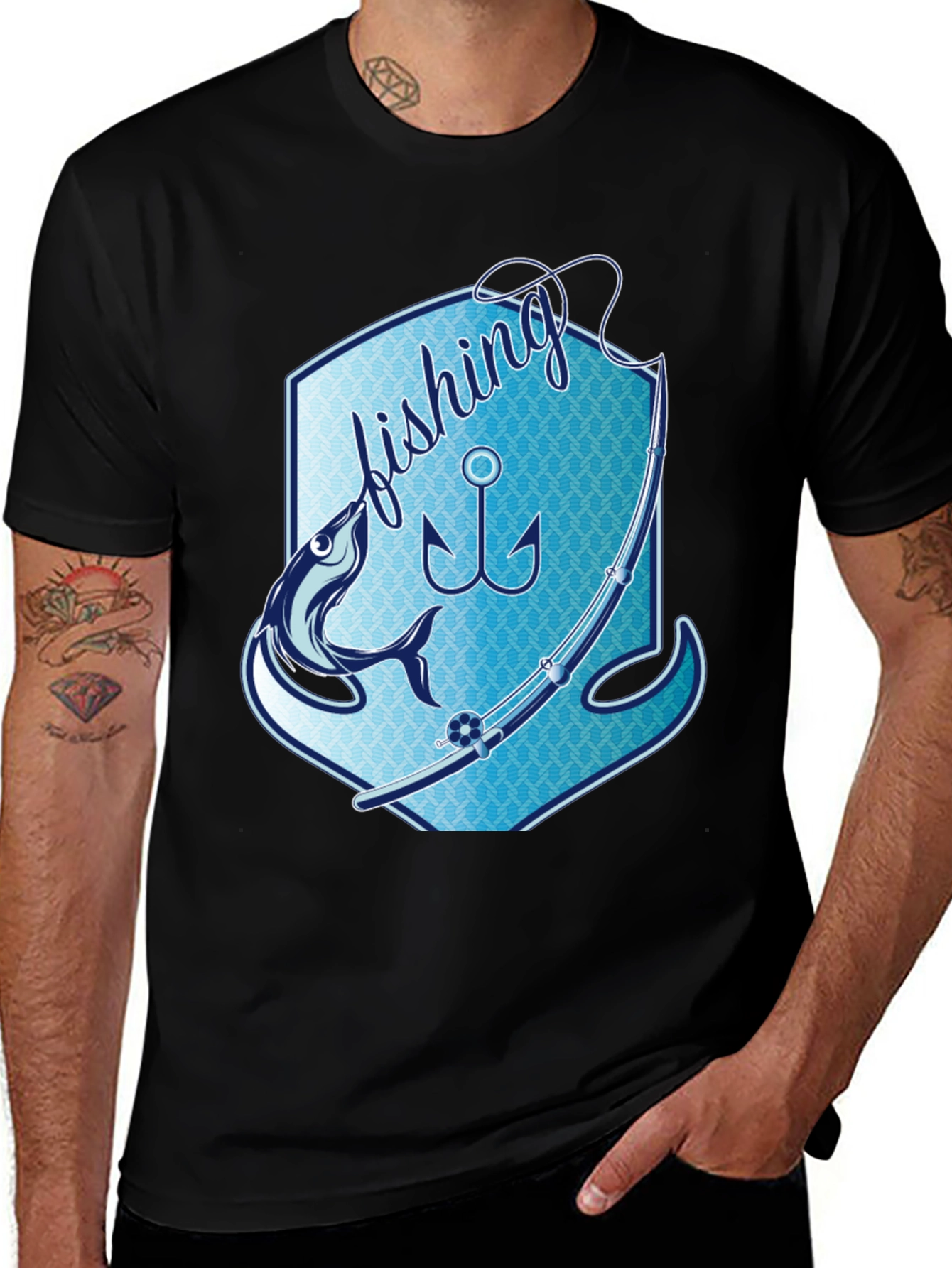 Fishing T-Shirt - Angler Fish Hook Design