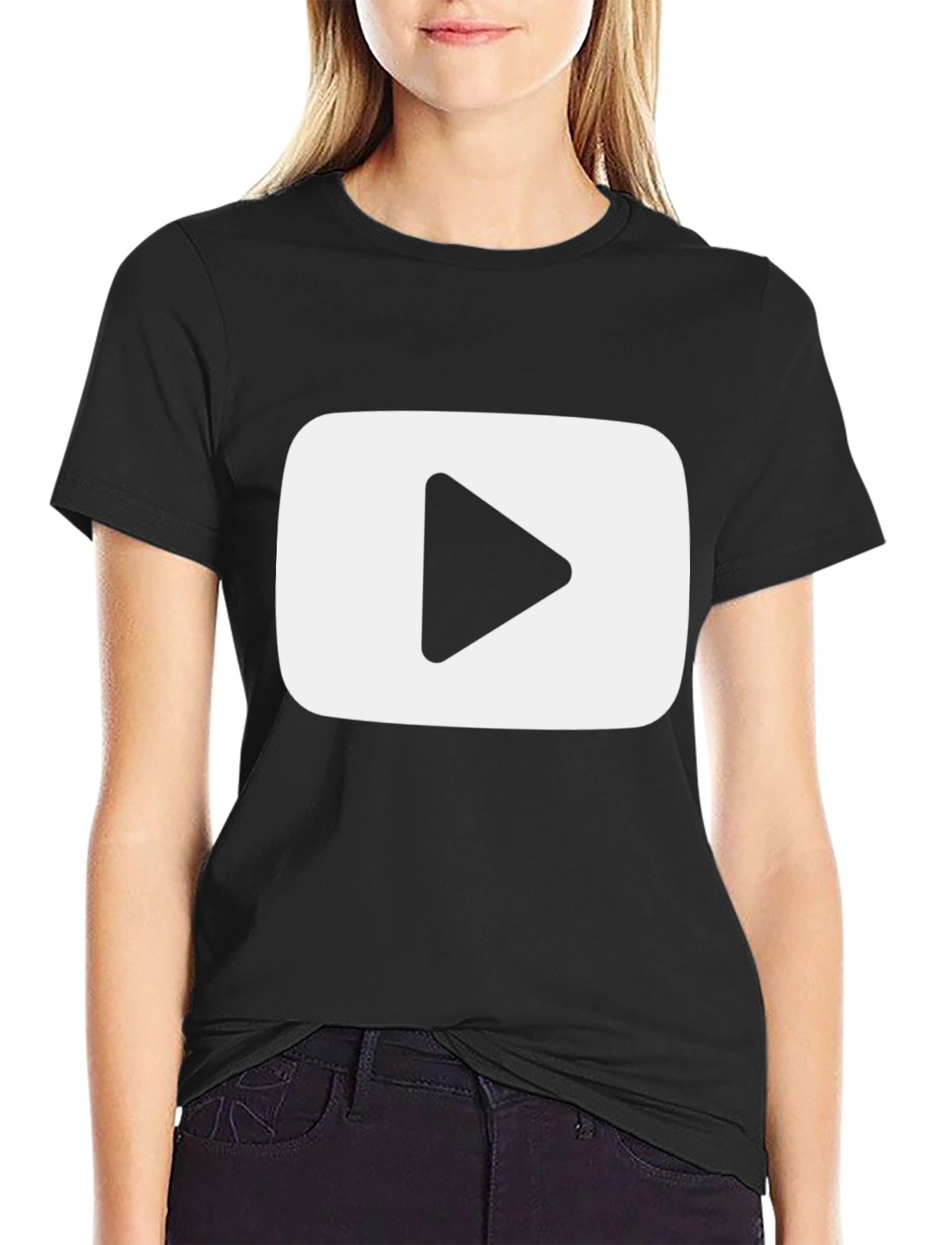 YouTube Play Button Black T-Shirt