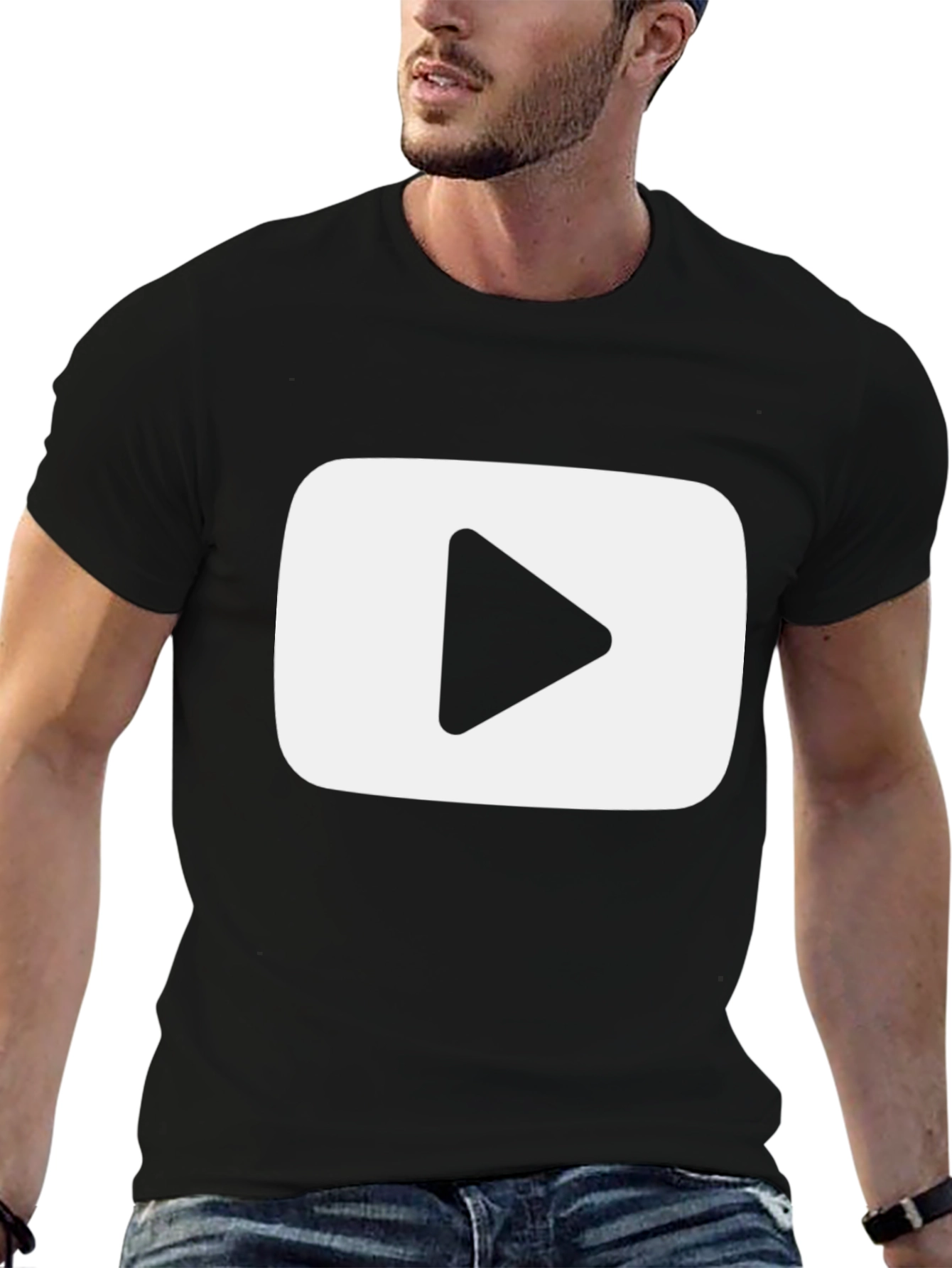 YouTube Play Button Black T-Shirt