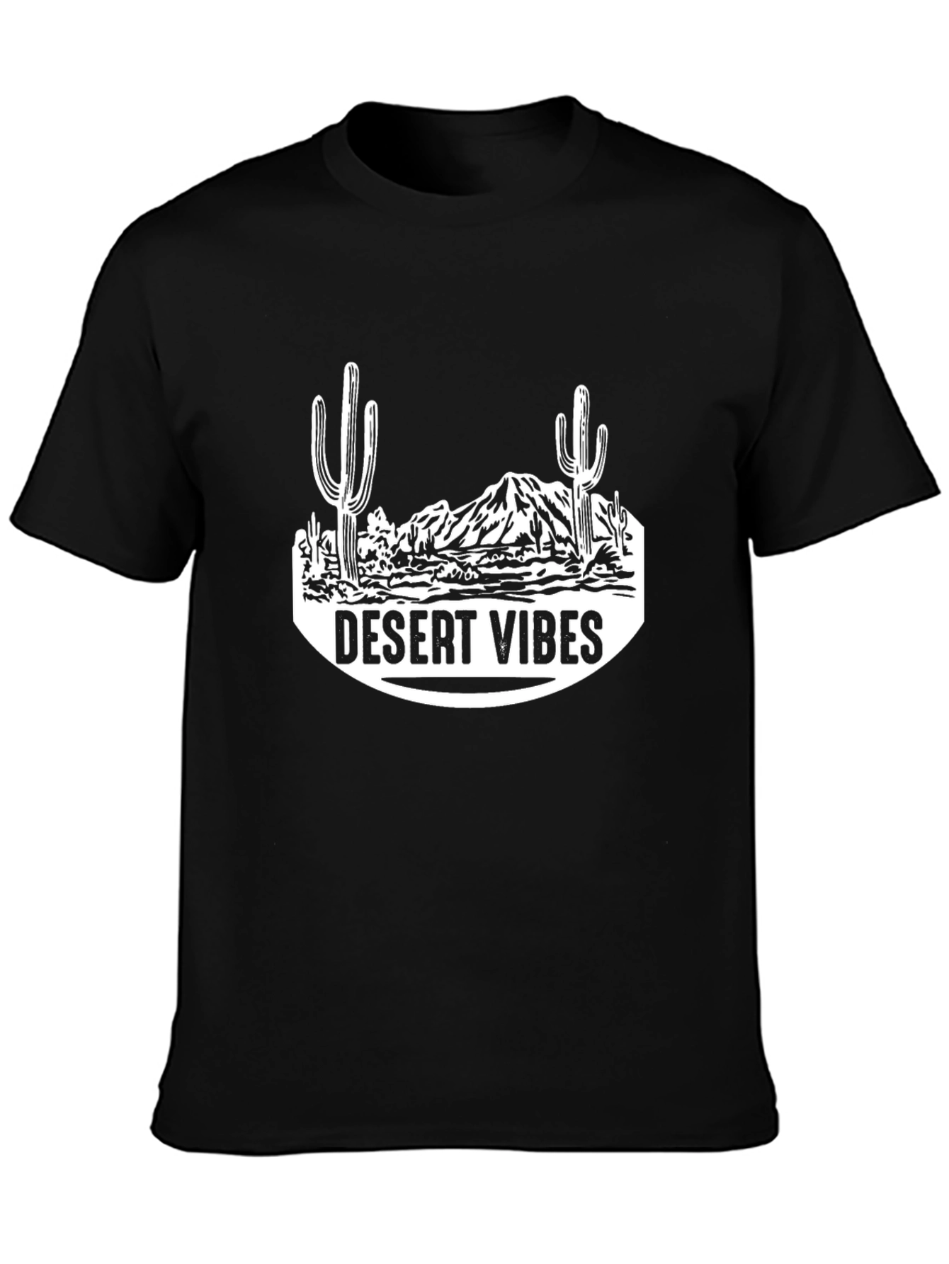 Desert Vibes Graphic T-Shirt - Black Casual Tee