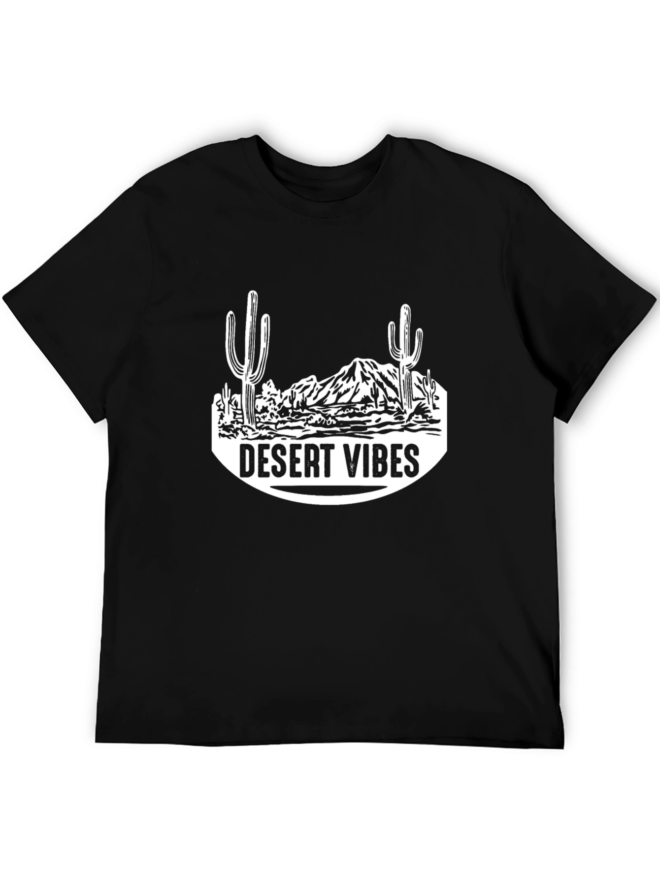 Desert Vibes Graphic T-Shirt - Black Casual Tee