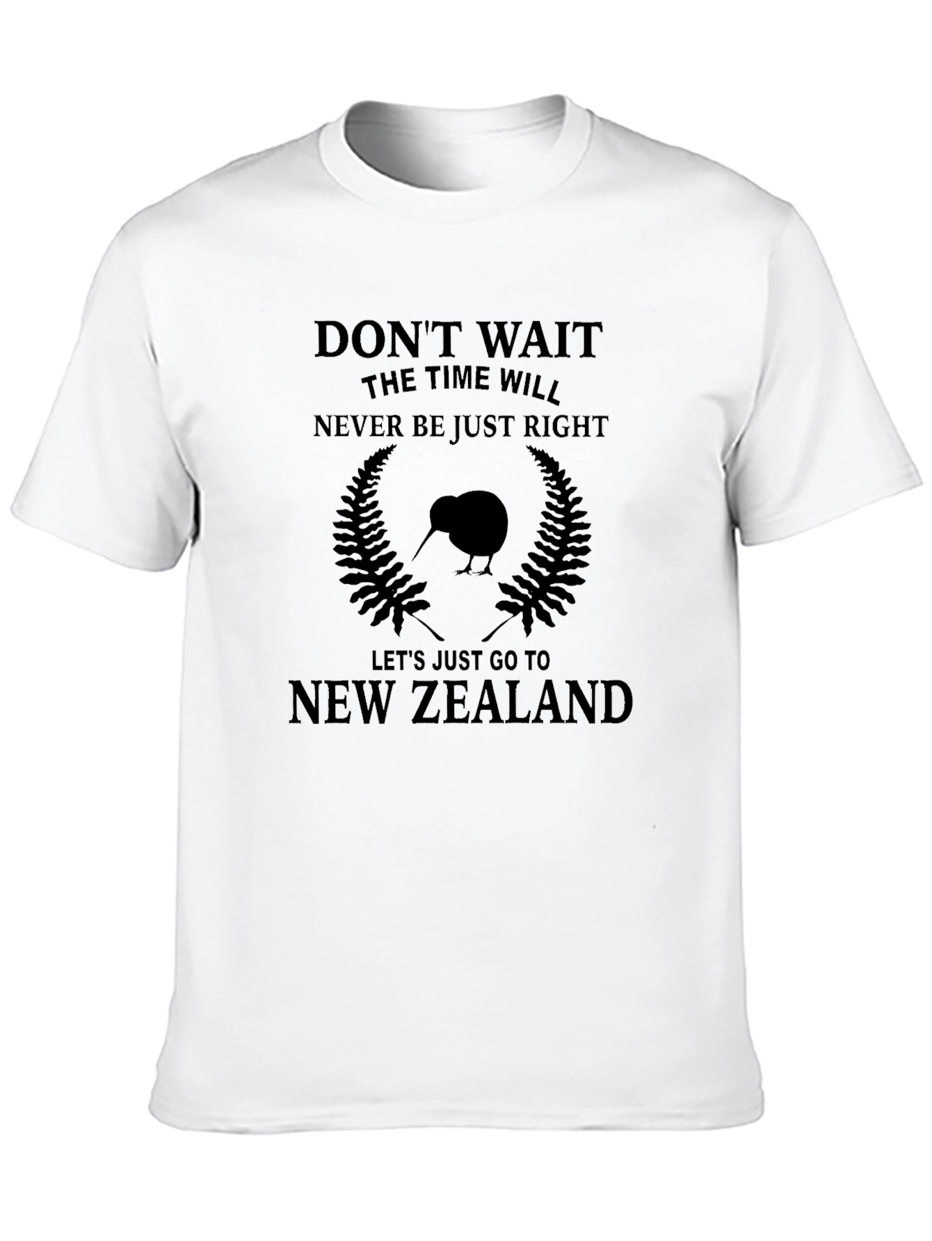 New Zealand Graphic T-Shirt - Kiwi Bird Fern Design