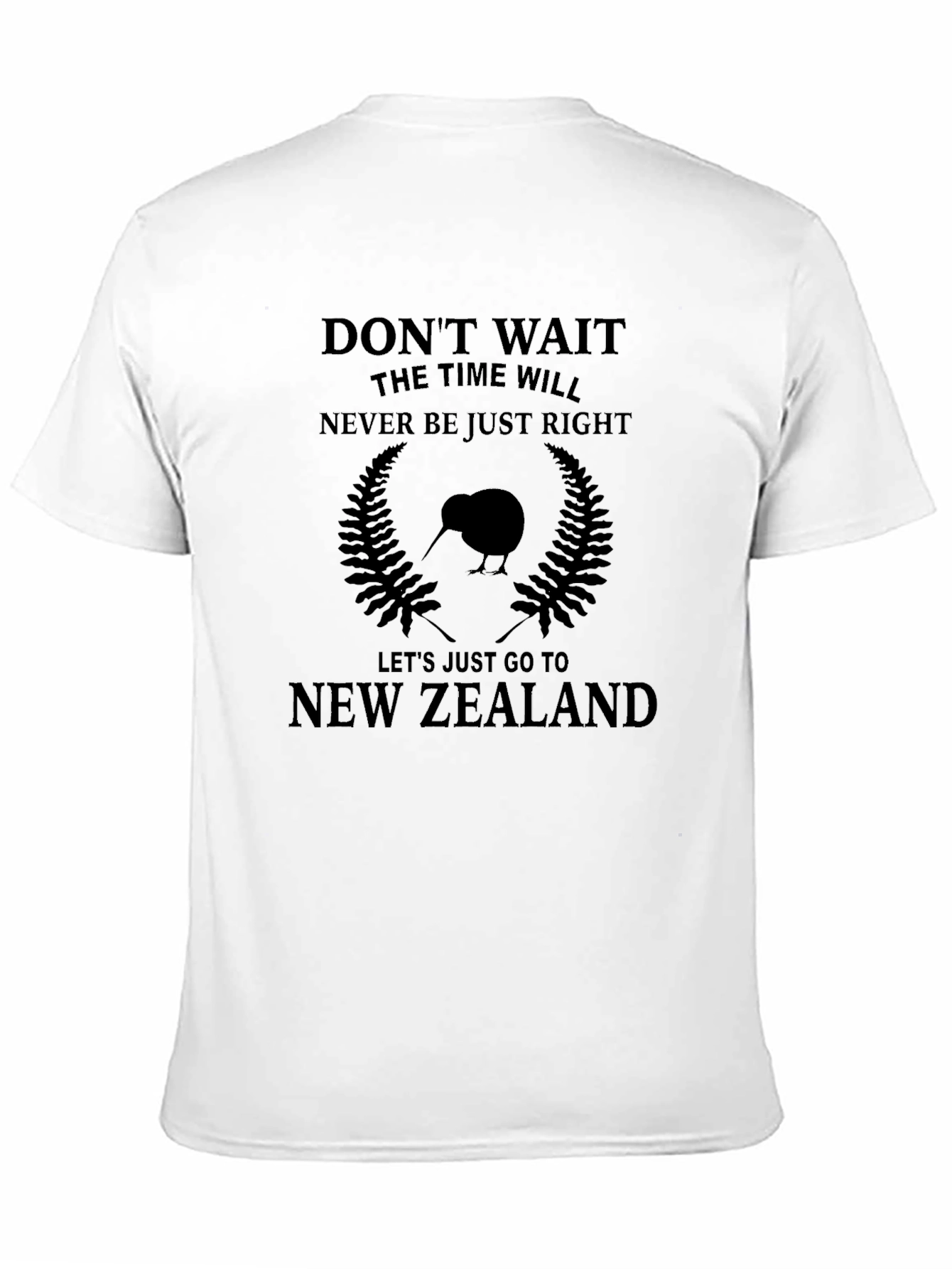 New Zealand Graphic T-Shirt - Kiwi Bird Fern Design