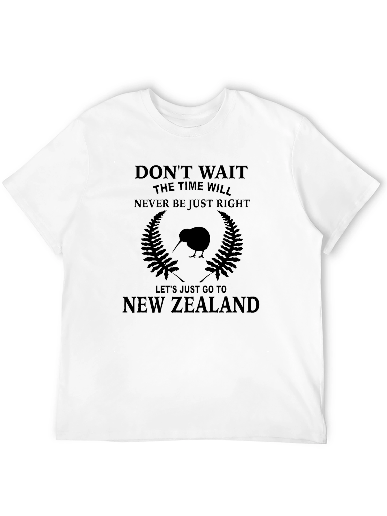 New Zealand Graphic T-Shirt - Kiwi Bird Fern Design