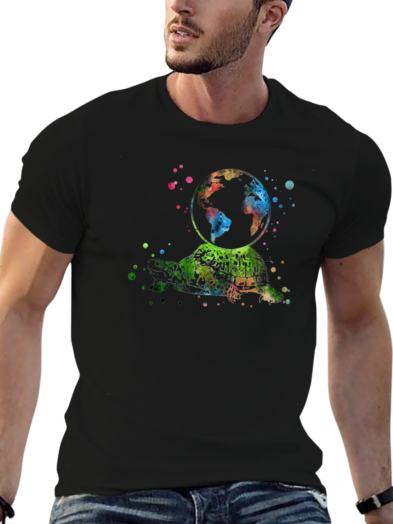 Watercolor Turtle Earth T-Shirt