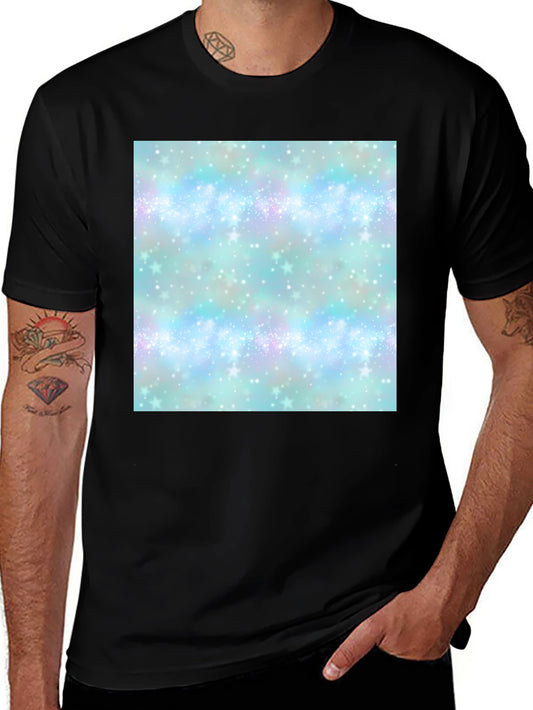 Cosmic Dreams T-Shirt - Black Cotton Tee with Galaxy Print