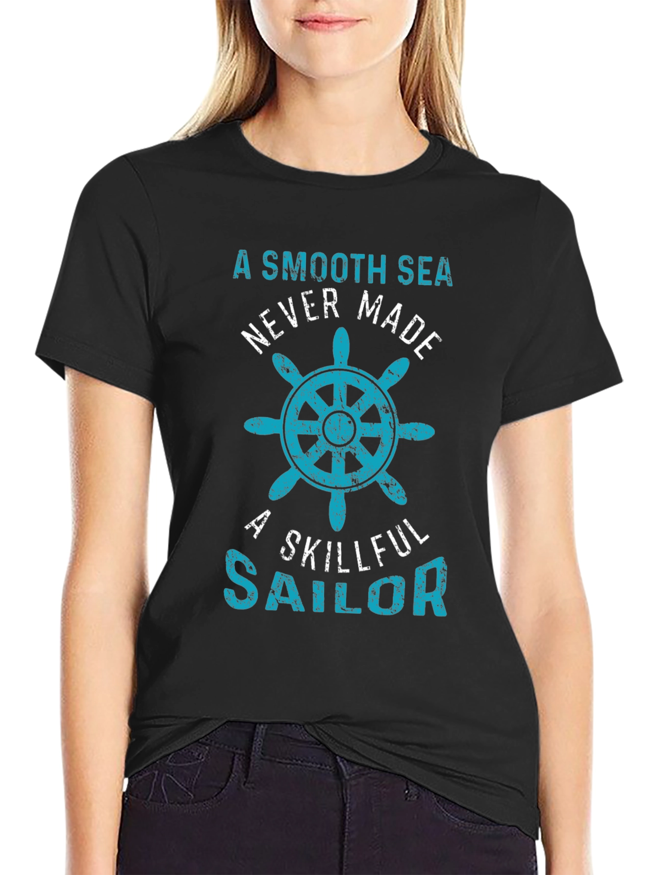 Smooth Sea Sailor Tee - Bold Nautical Graphic
