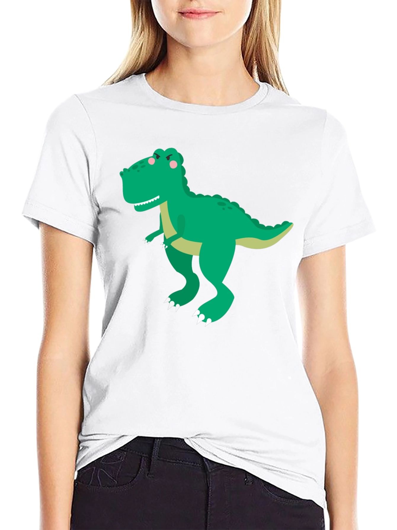 Dinosaur Graphic Tee - Classic Black Cotton T-Shirt