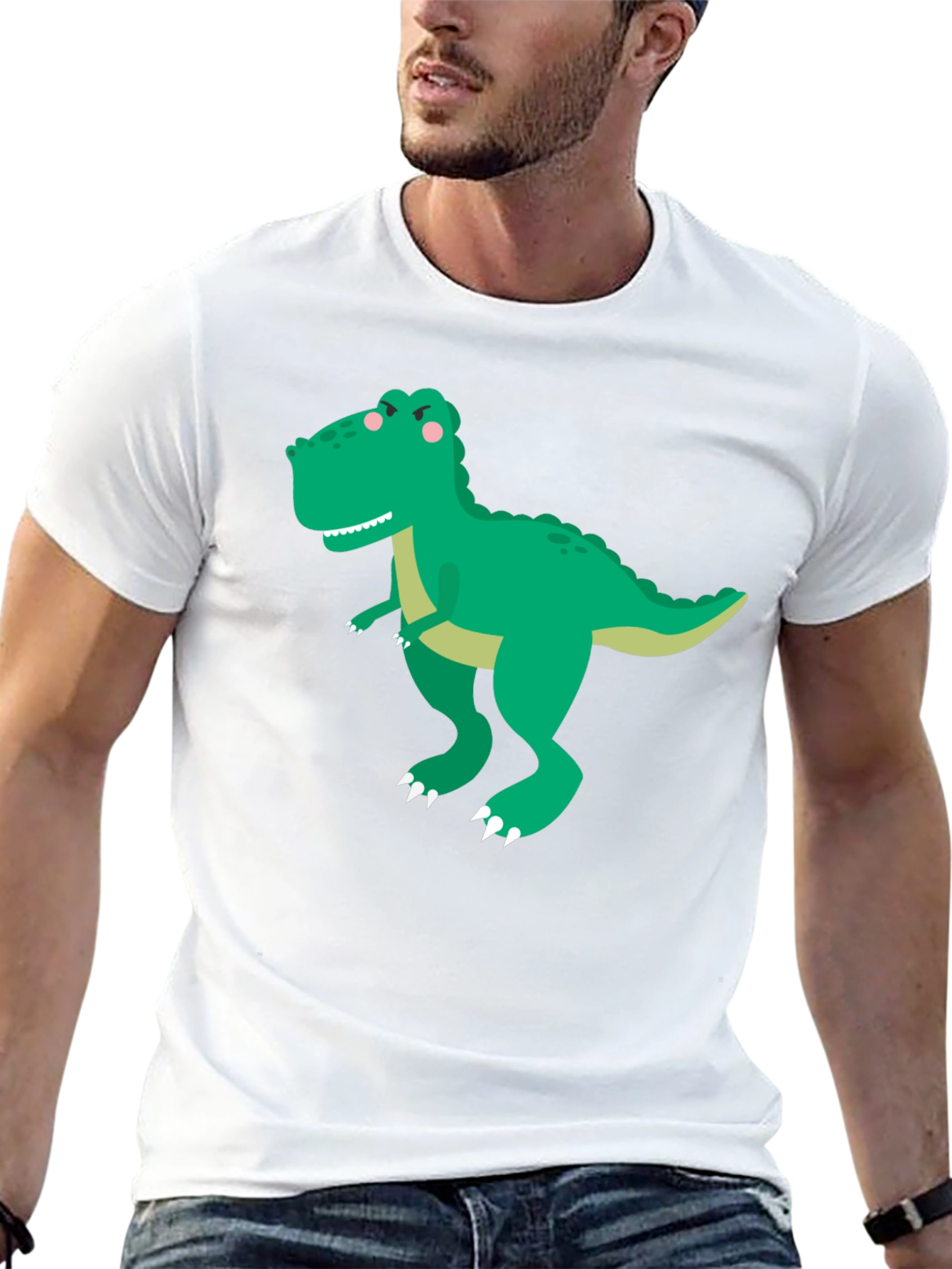 Dinosaur Graphic Tee - Classic Black Cotton T-Shirt