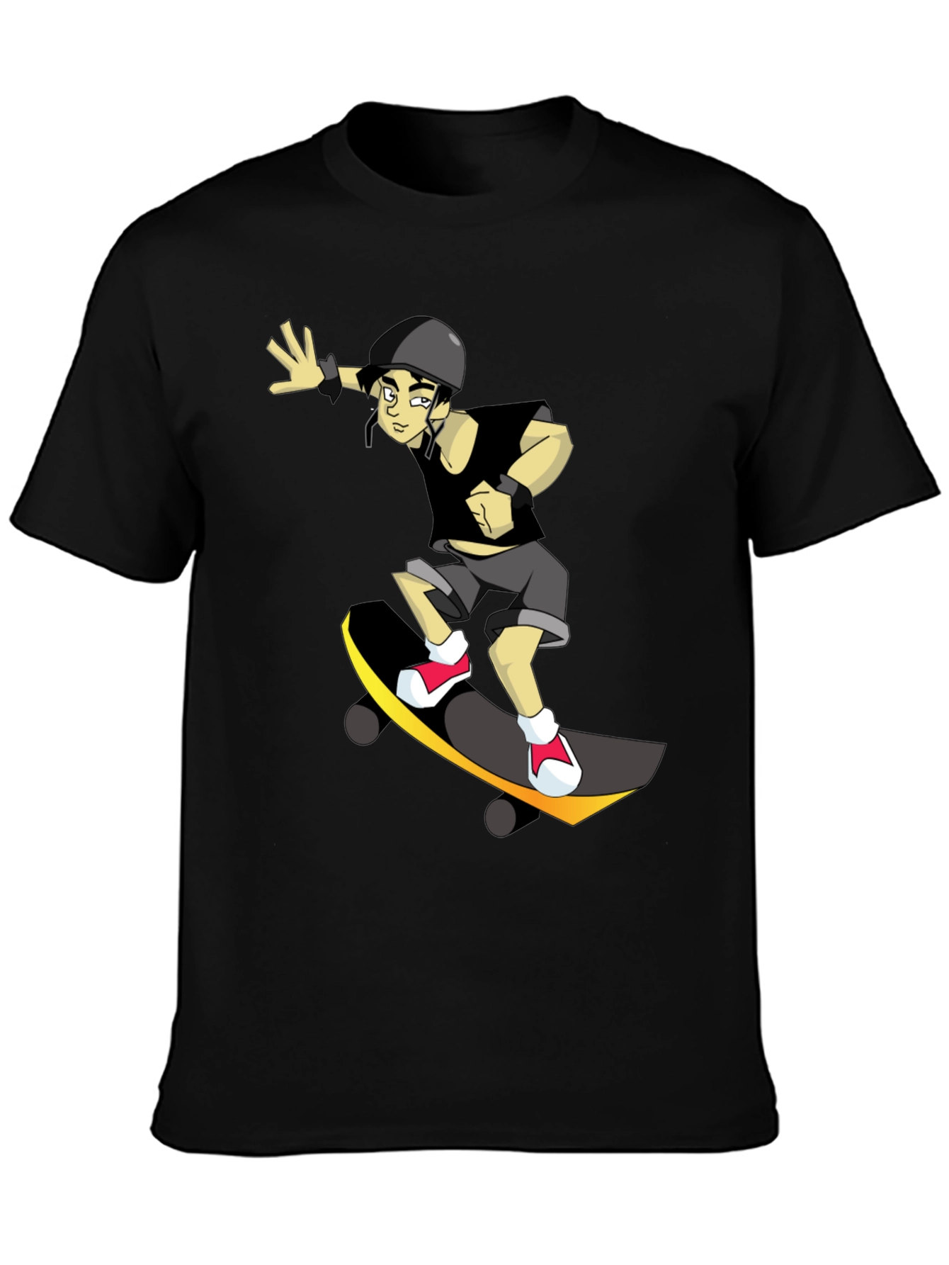 Skateboarding Graphic T-Shirt - Black
