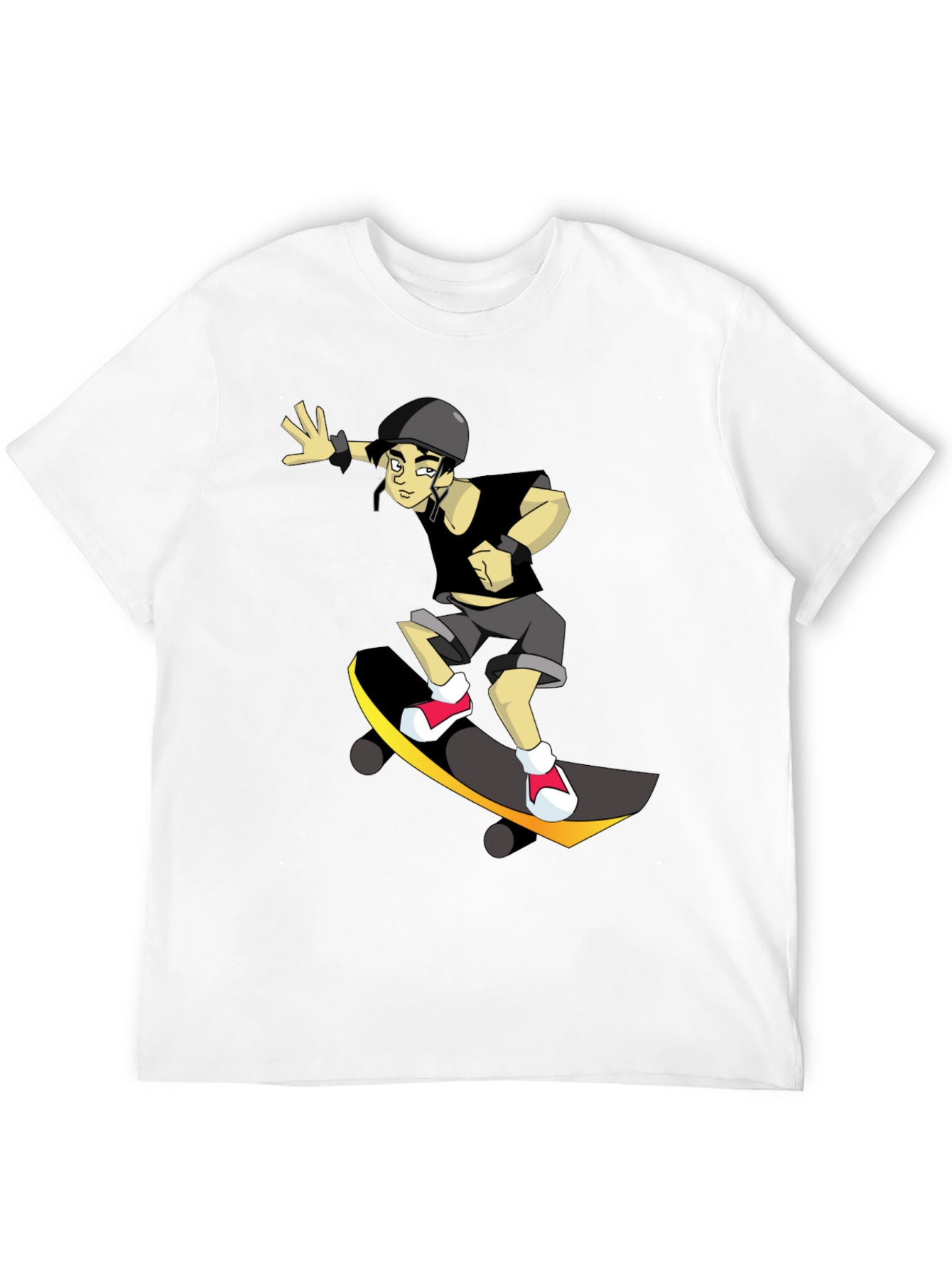 Skateboarding Graphic T-Shirt - Black